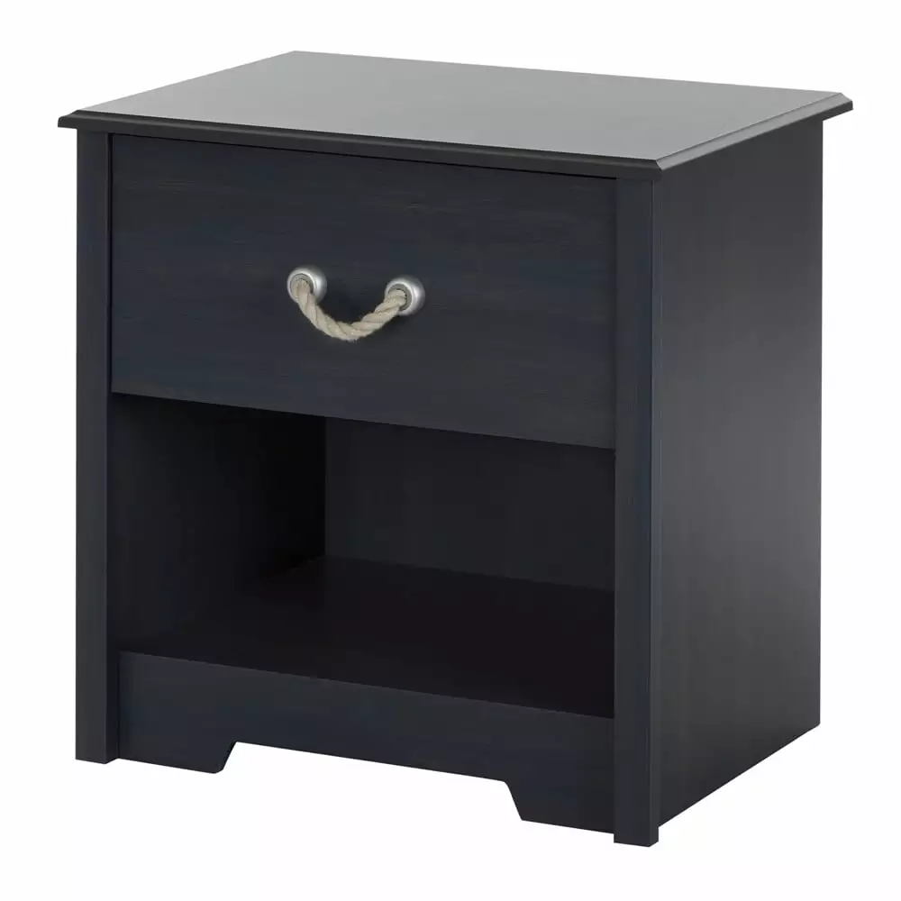 South Shore Aviron Coastal 1-Drawer Nightstand with Storage. Blueberry