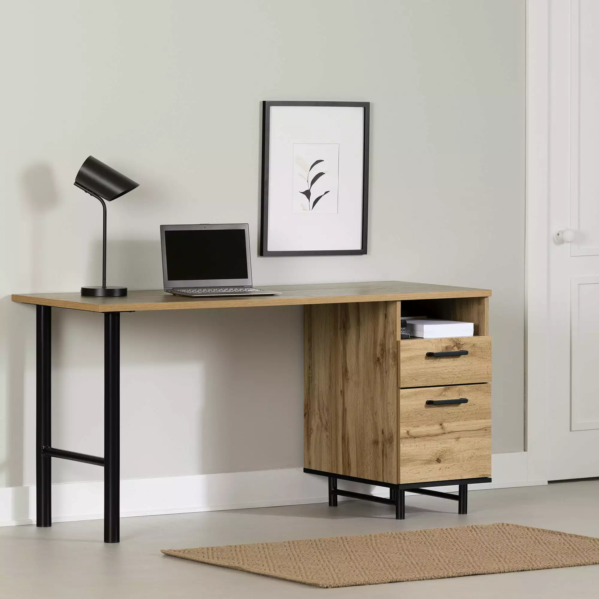 South Shore Ezra. Contemporary Desk. Brown