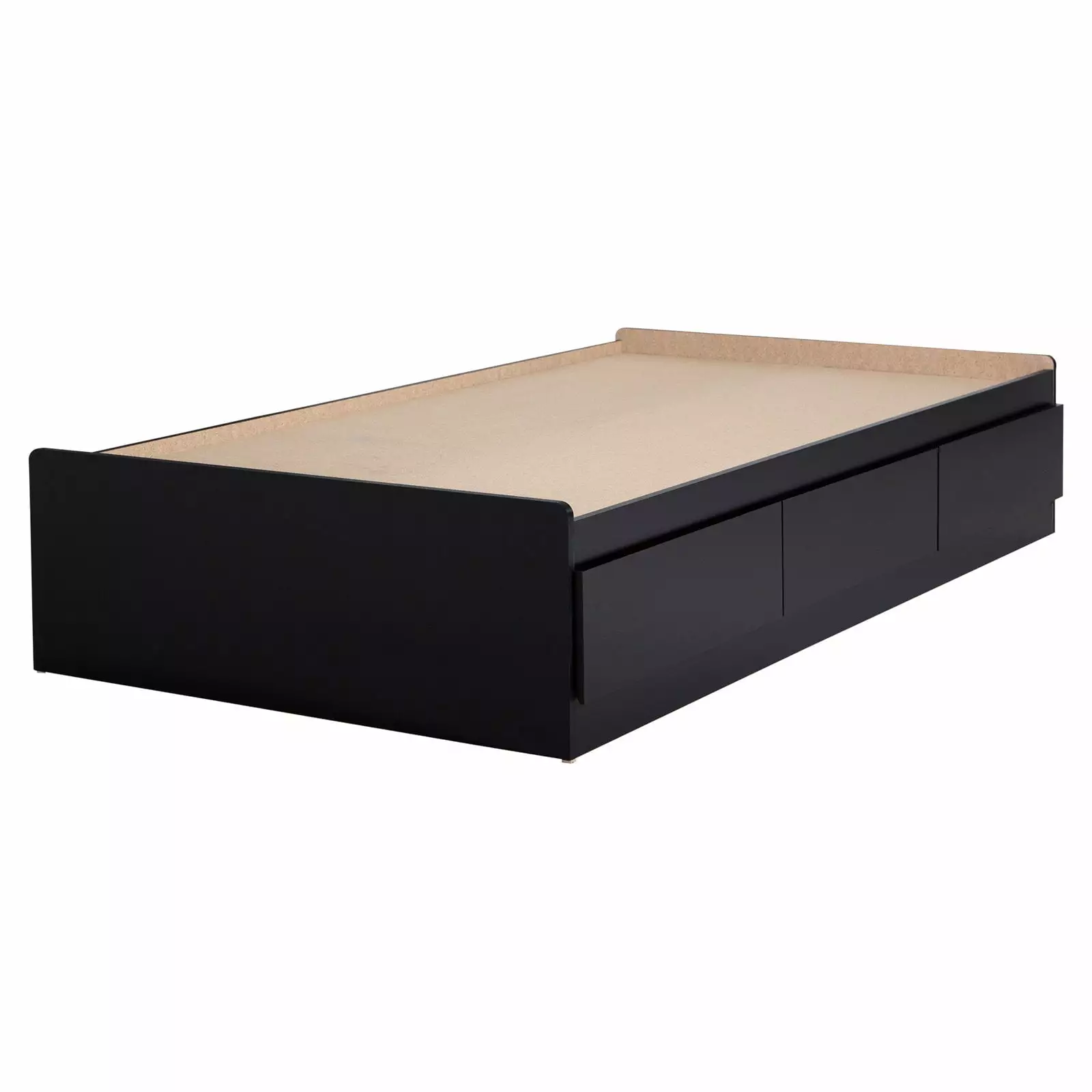 South Shore Fusion 39 Twin Mate's Bed with 3 Drawers. Pure Black