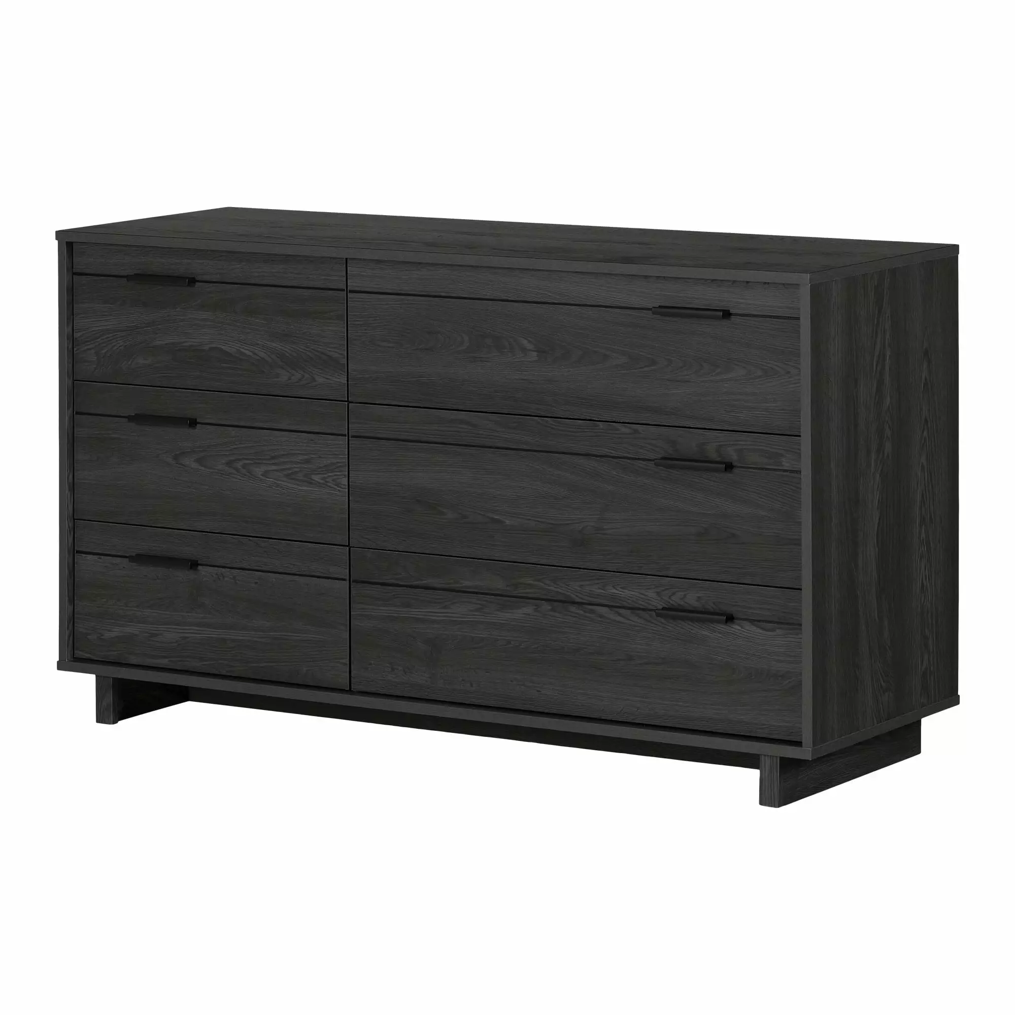 South Shore Fynn 6-Drawer Double Dresser. Gray Oak