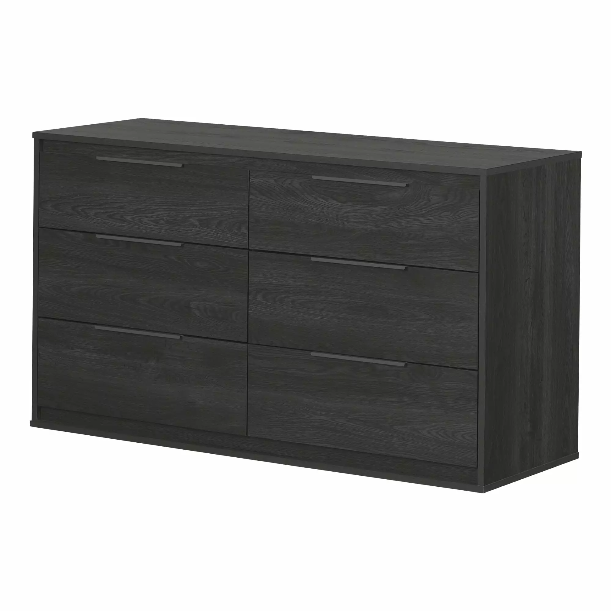 South Shore Hourra. Contemporary 6-Drawer Double Dresser. Gray Oak