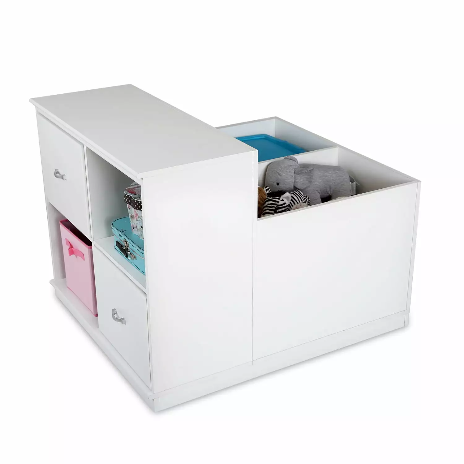 South Shore Mobby Mobile Storage Unit-Color:White.Design / Pattern:Modern.Finish:Pure White.Material:Laminated particleboard