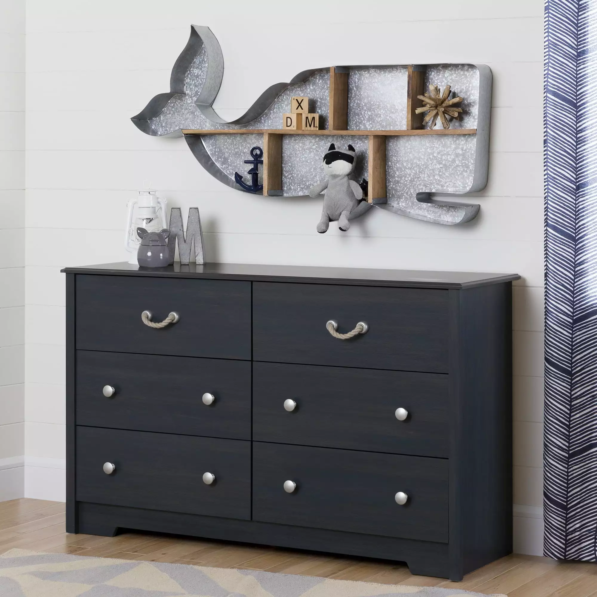 South Shore Navali 6-Drawer Double Dresser. Blueberry