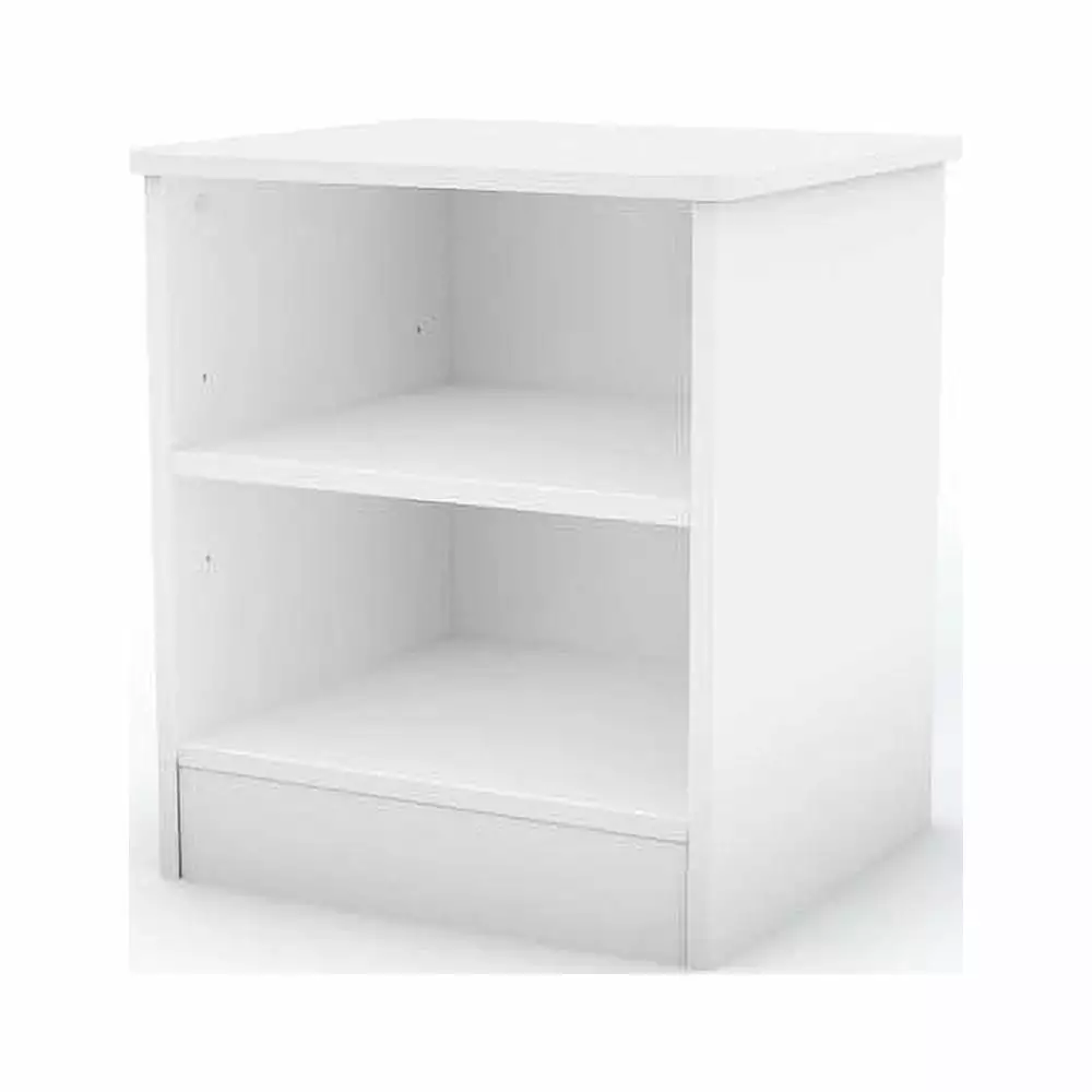 South Shore Smart Basics Contemporary. 2-Shelf Open Space Nightstand. White