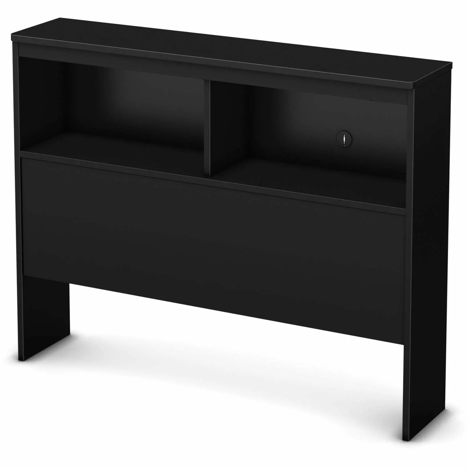 South Shore Smart Basics Twin Bookcase Headboard. Pure Black