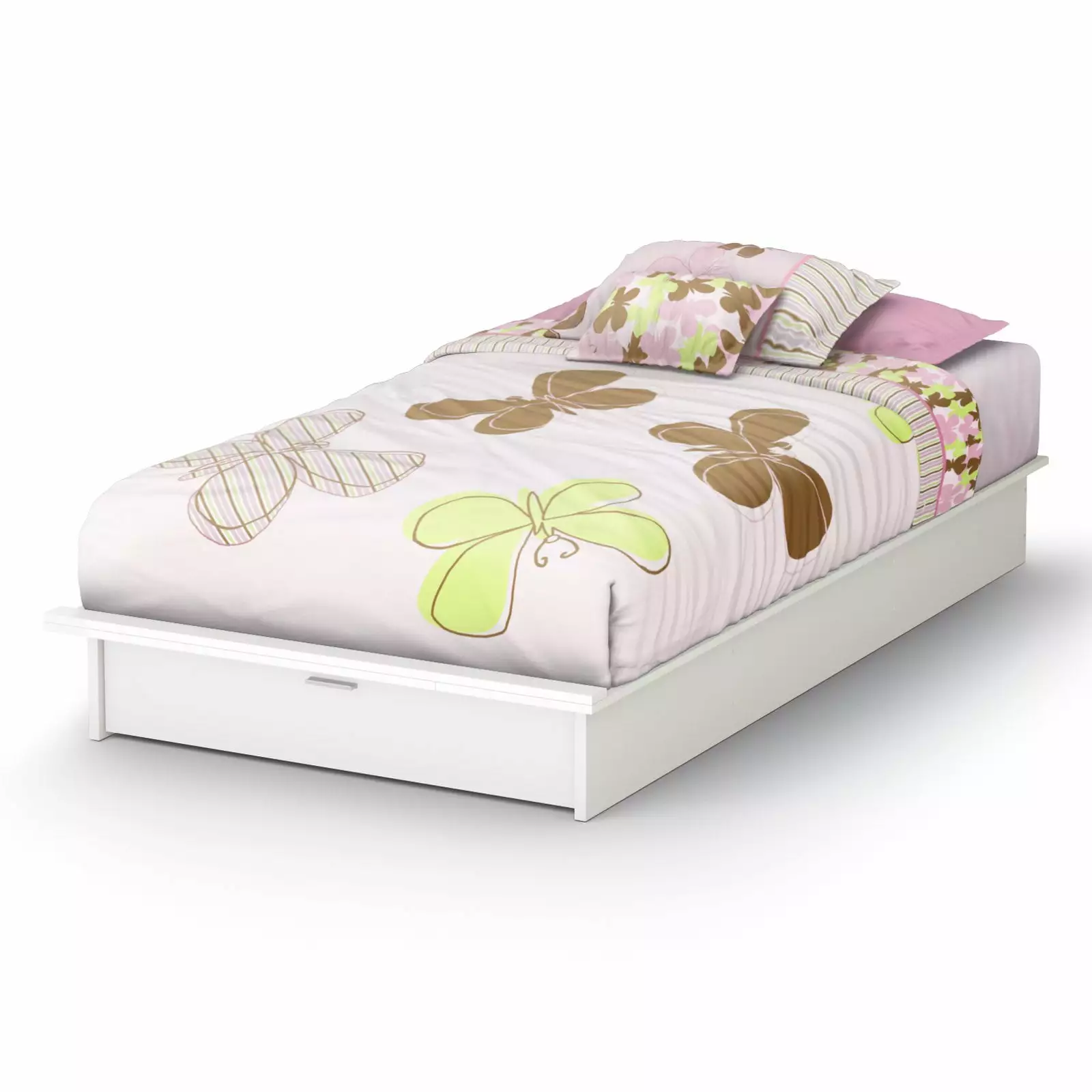 South Shore SoHo Kids Full Mates Bed (54) with 3 Drawers. Pure White