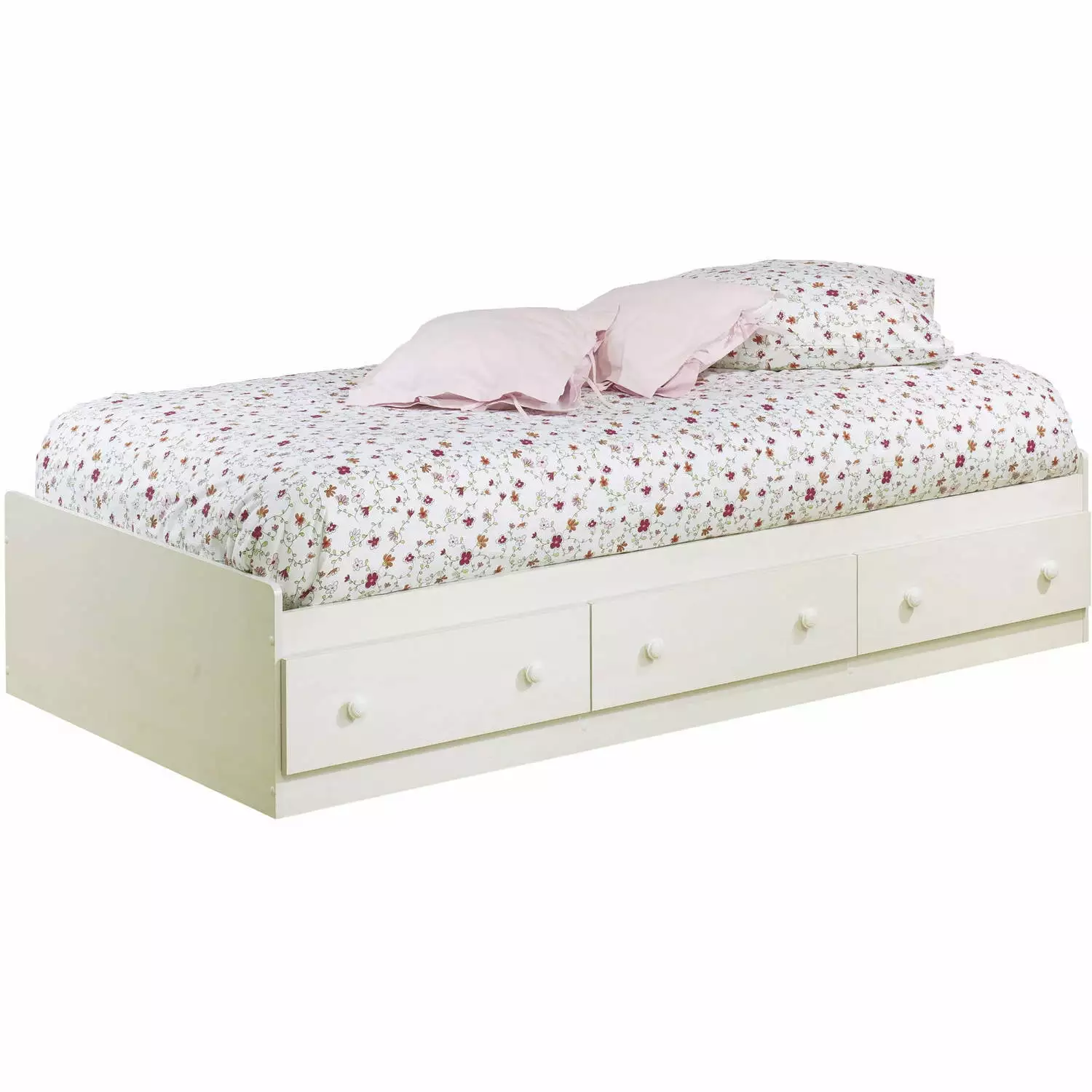 South Shore Summer Breeze Mate's Twin Bed with Storage. White