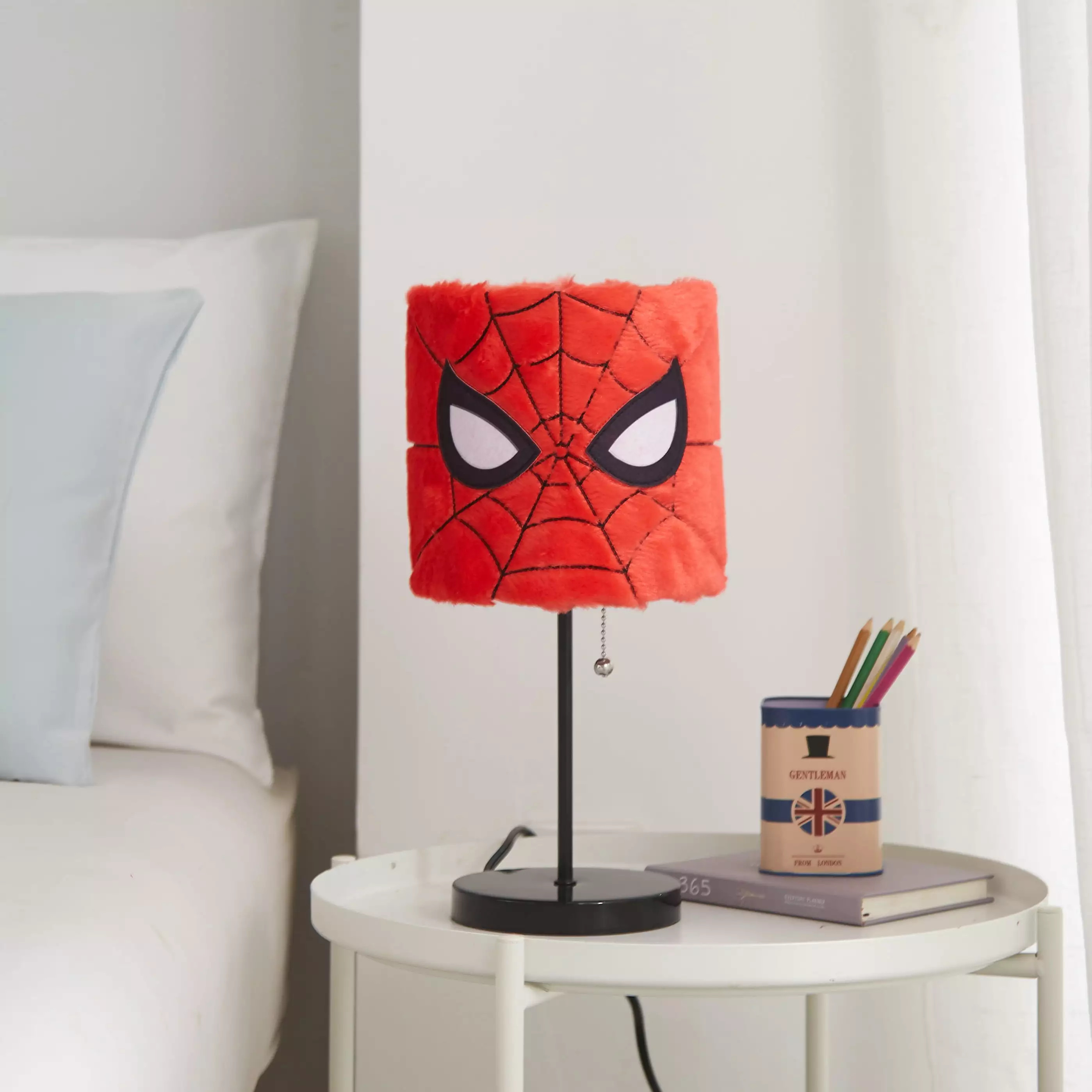 Spiderman Soft Plush Kids' Table Stick Lamp Light. Plug-In. 15. Red