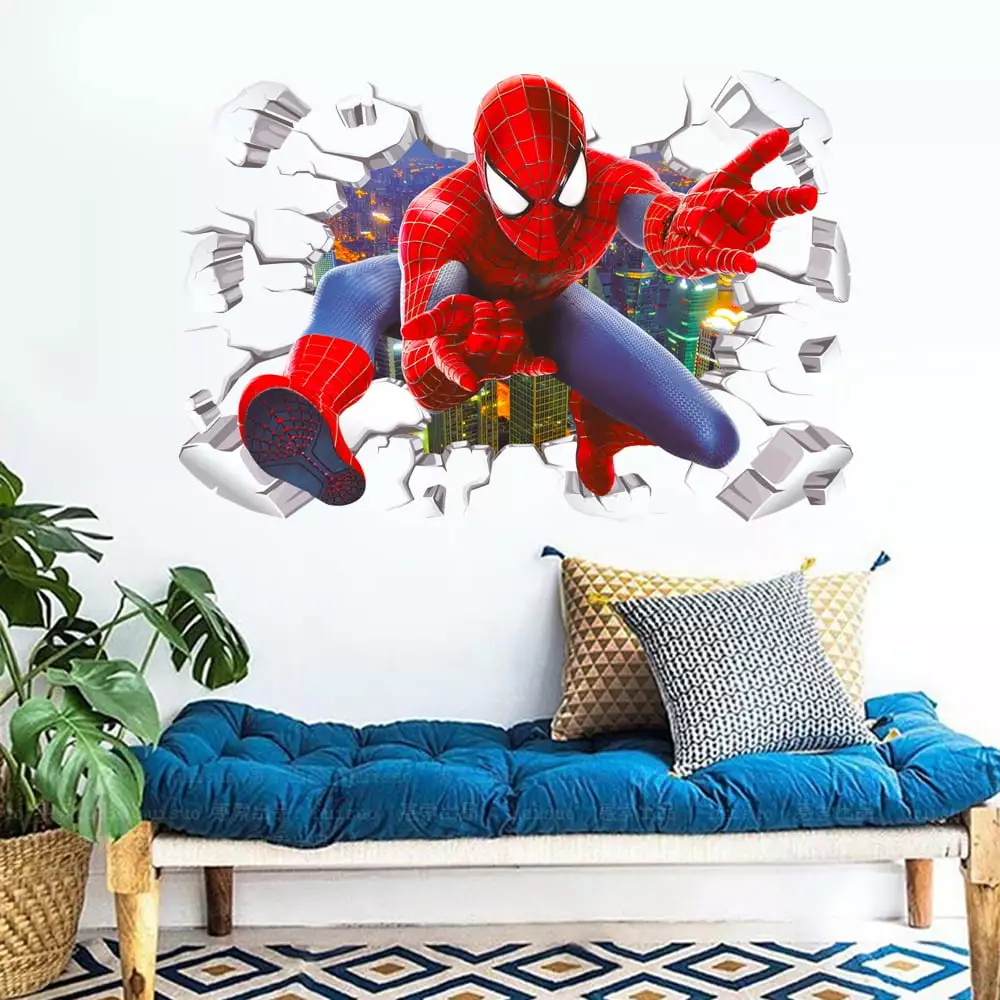 Spiderman Wall Stickers Removable DIY Children Boys Spider-Man Wall Decals Peel and Stickers for Spider-Man Walls Bedroom Living Room Home D??cor( 15.7X23.7)Inch