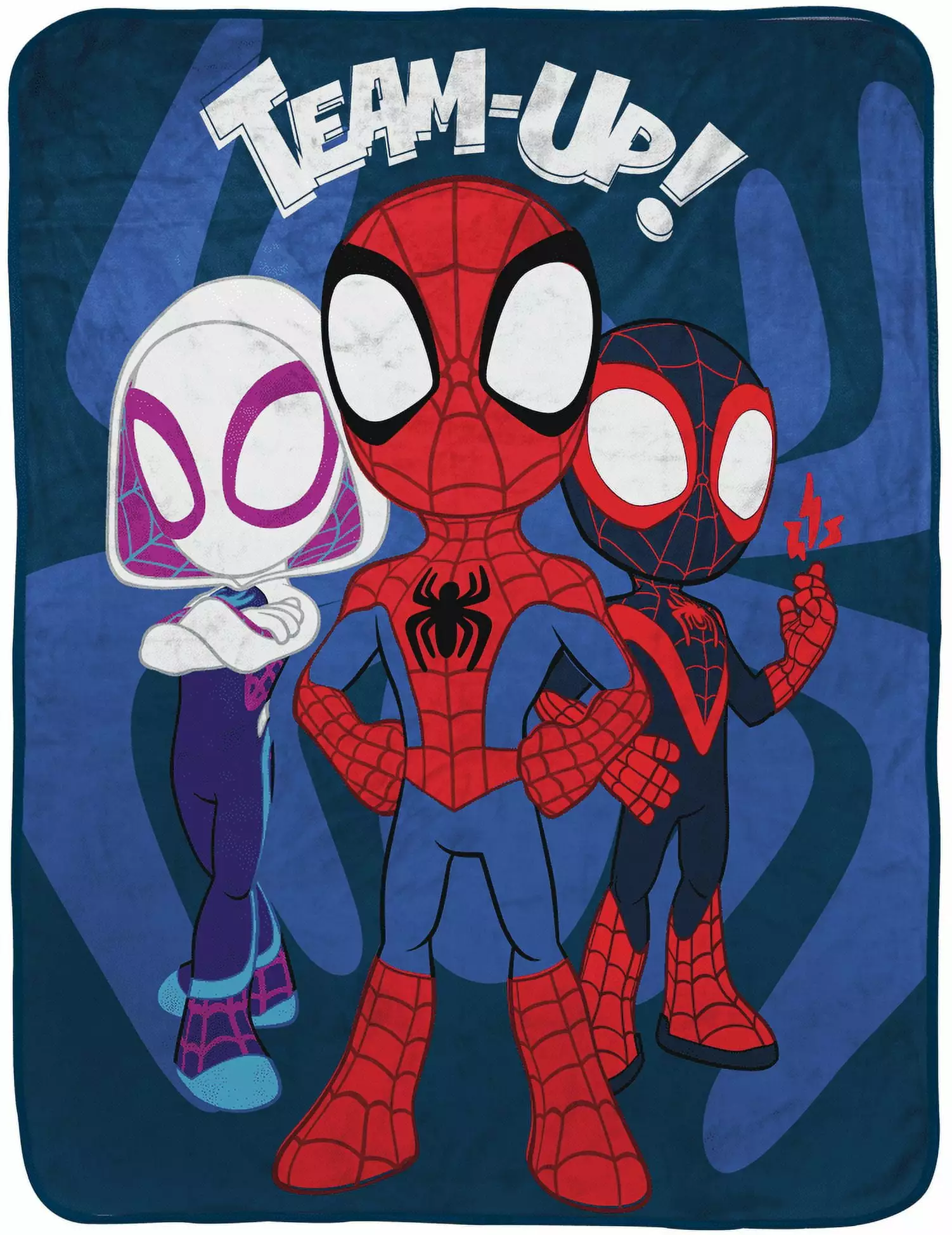 Spidey and His Amazing Friends Team Up Silk Touch Throw. 40 x 50. Microfiber. Blue. Marvel