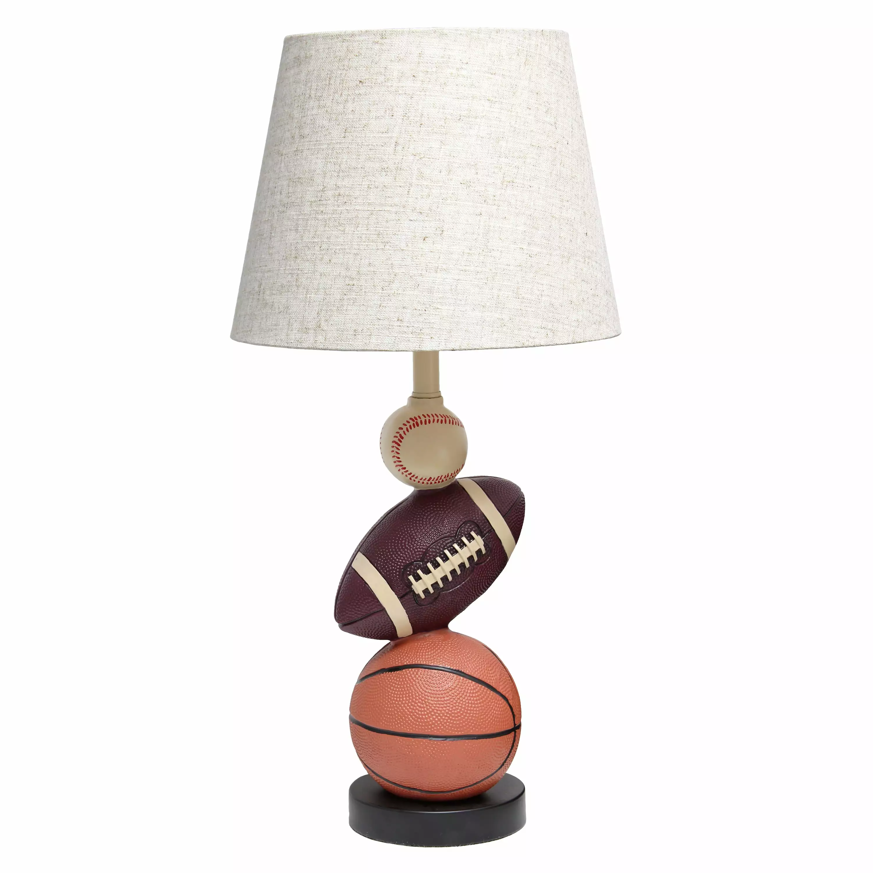 Simple Designs SportsLite 22 Tall Popular Sports Combo Basketball. Baseball. Football Table Desk Lamp