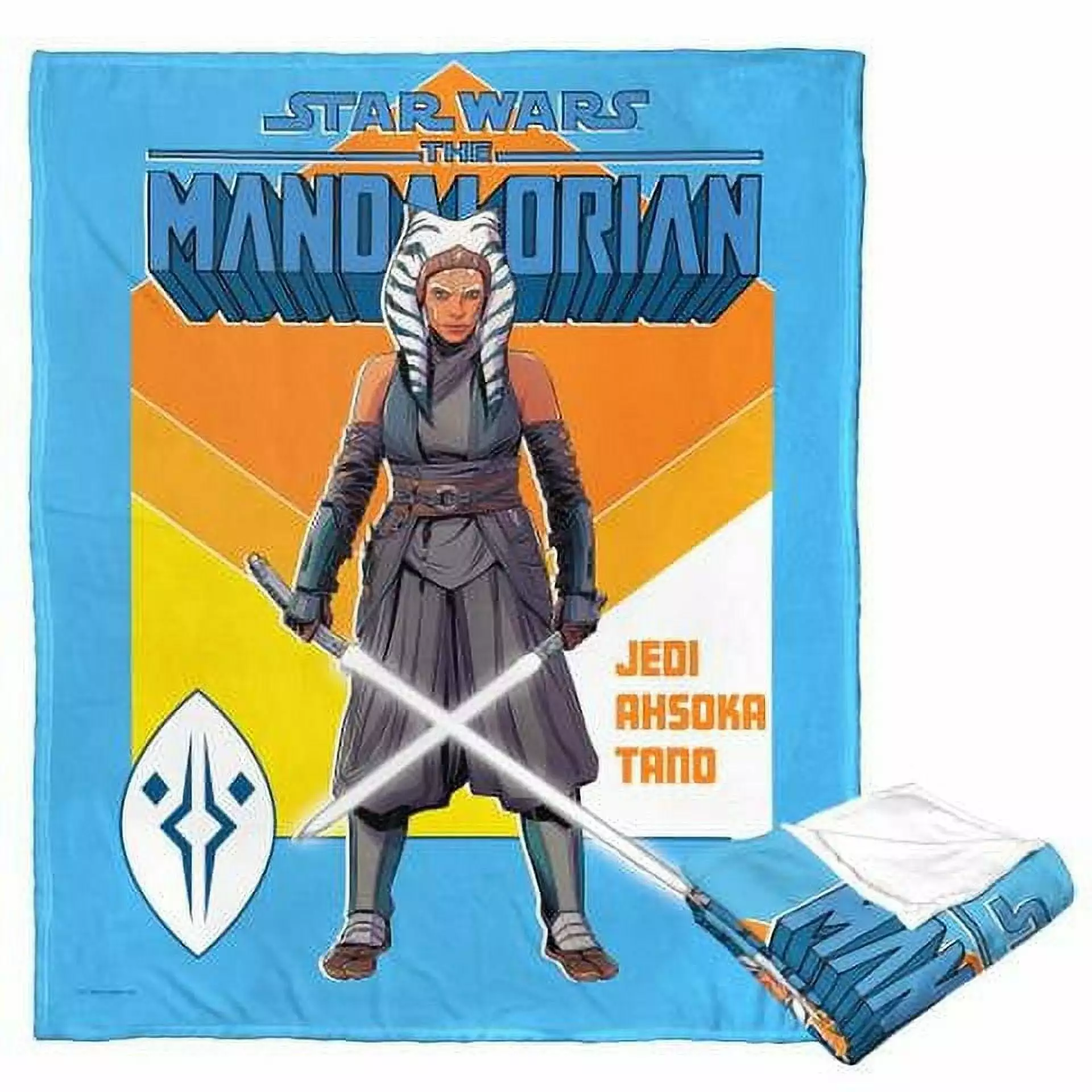 Star Wars The Mandalorian Jedi Ahsoka Lucasfilms Kids Silk Touch Throw Blanket. 50 x 60 inches