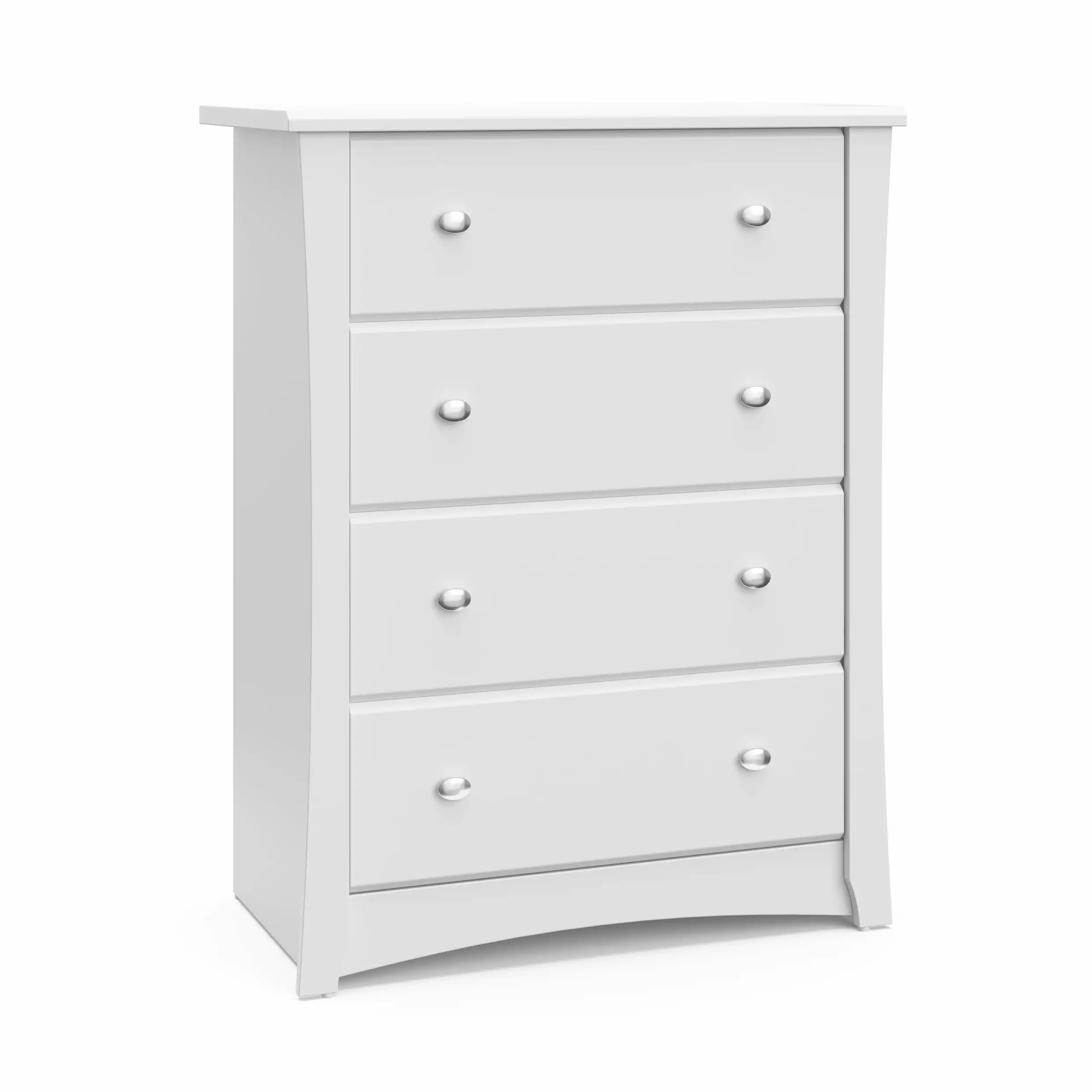 Storkcraft Crescent 4 Drawer Nursery Dresser. White