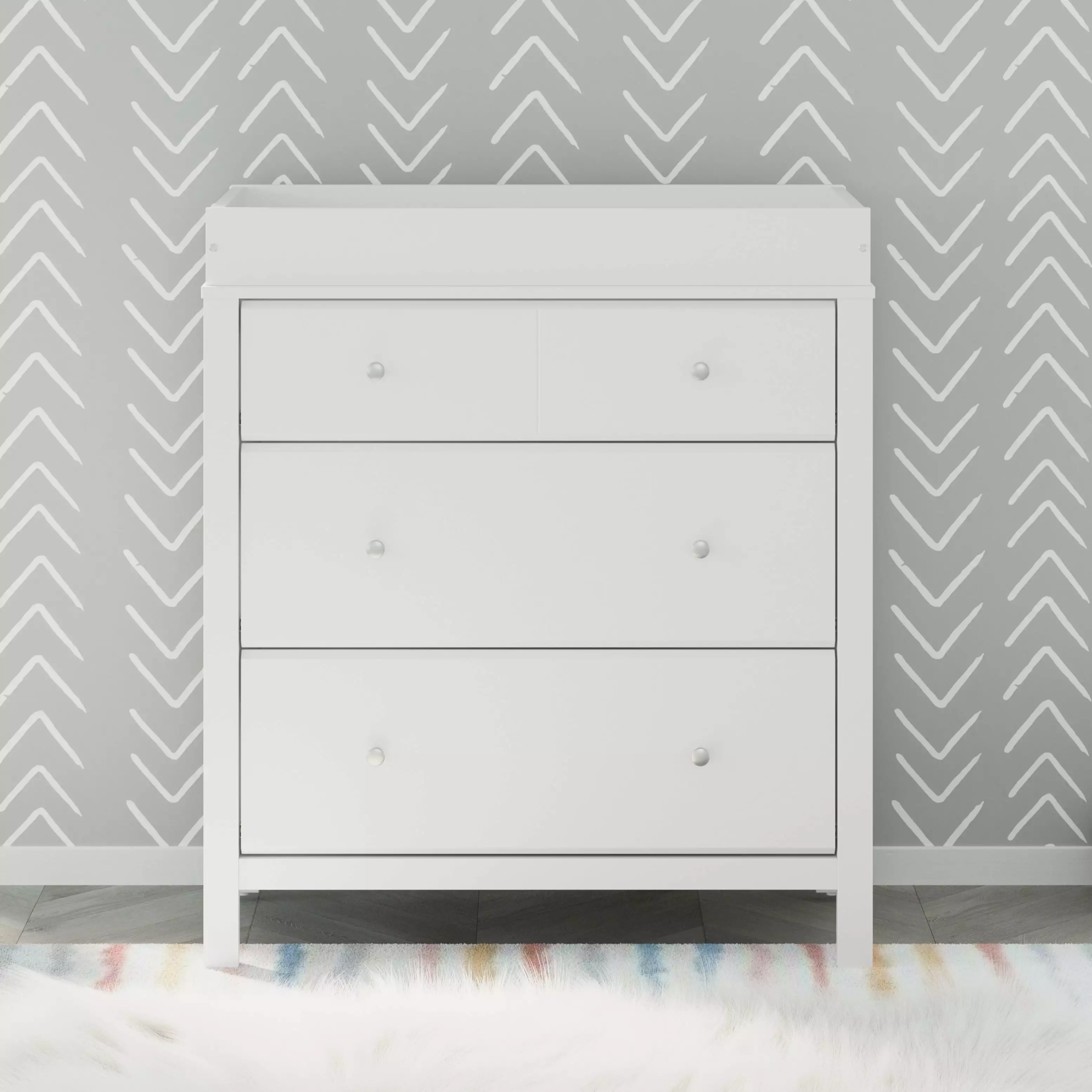 Storkcraft Horizon 3 Drawer Modern Changing Dresser White