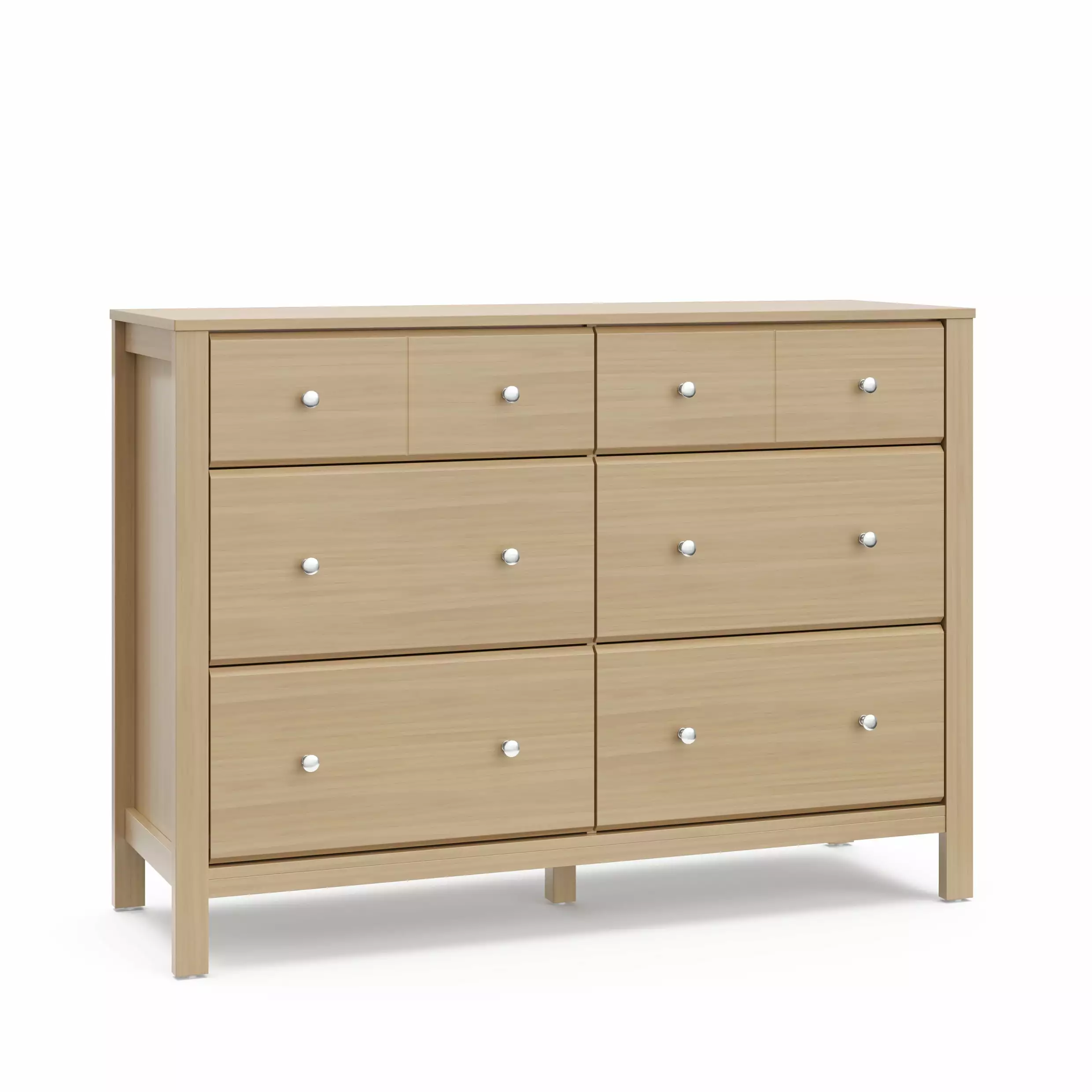 Storkcraft Horizon 6 Drawer Nursery Double Dresser. Driftwood