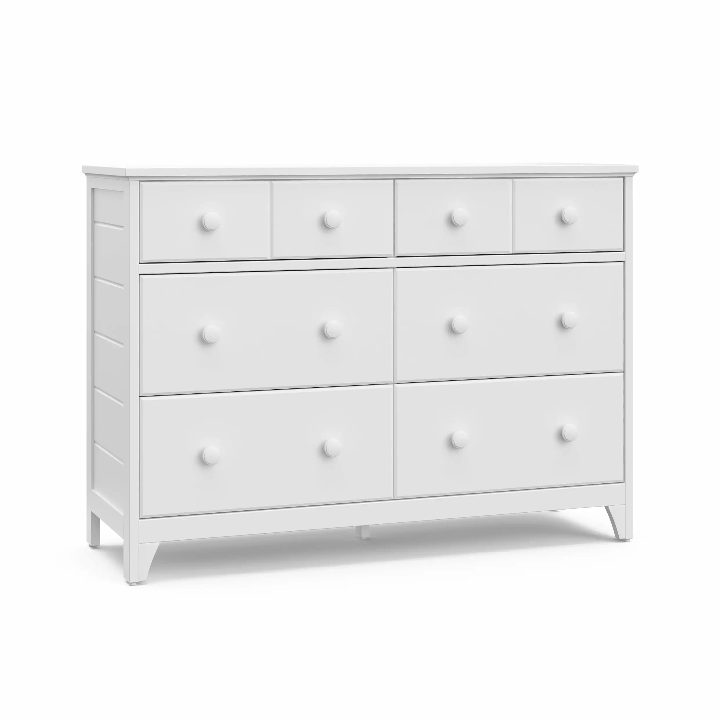 Storkcraft Moss 6 Drawer Nursery Double Dresser. White