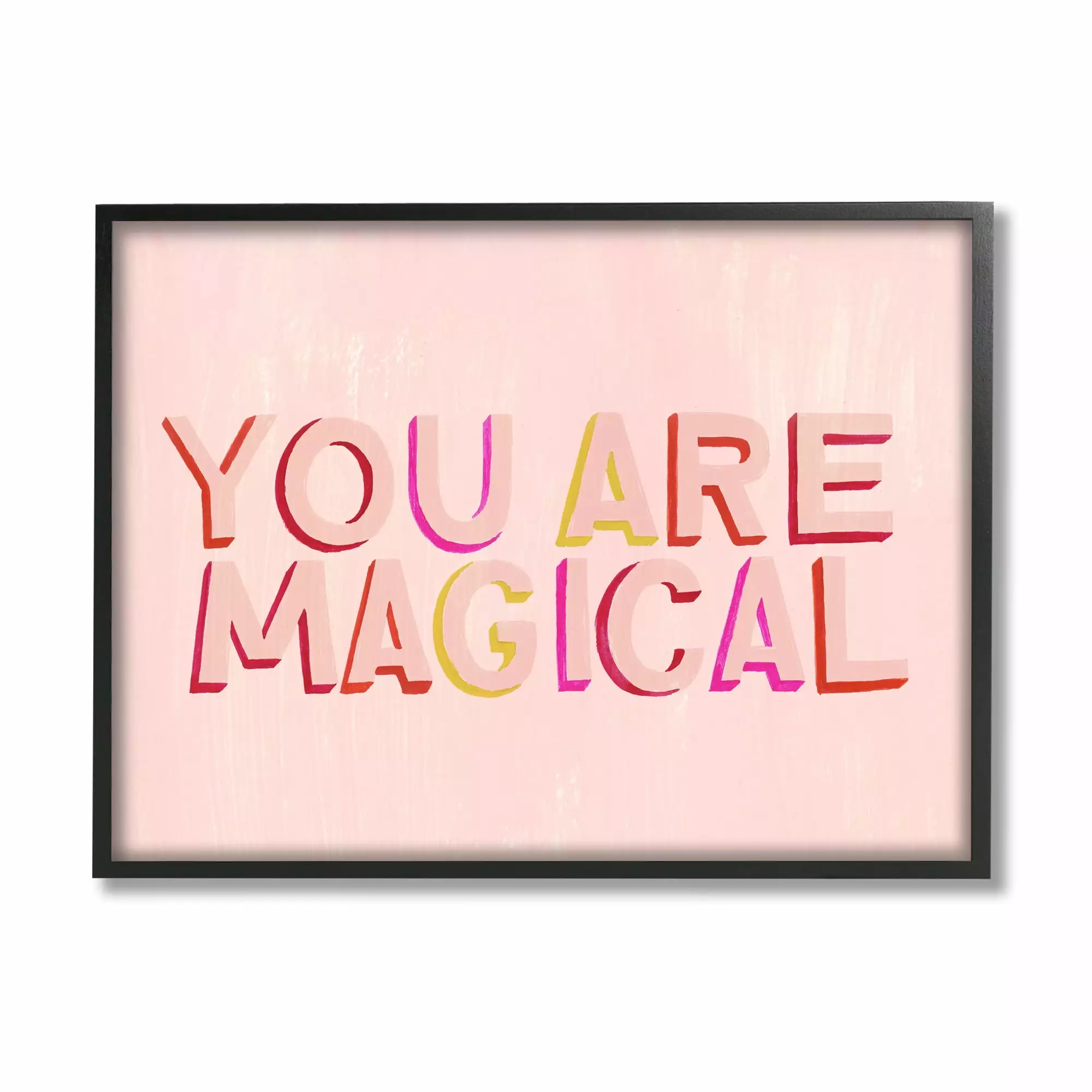 Stupell Industries You Are Magical Pink Self Esteem Inspirational Painting Black Framed Art Print Wall Art