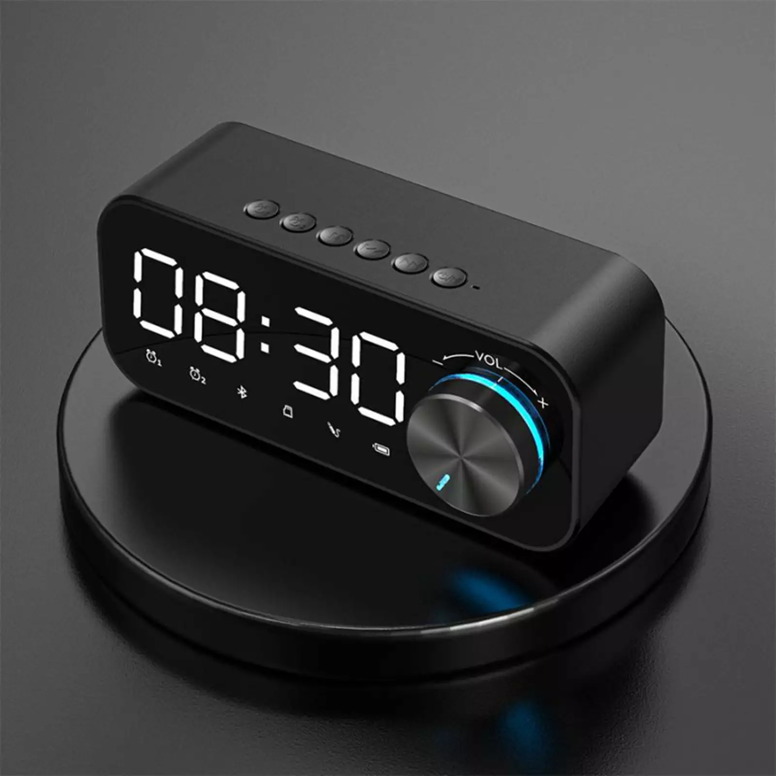 Summer Savings Clearance Akmoler Alarm Clock. Alarm Clock Bluetooth Speaker Digital LED Wireless Subwoofer Music Player Digital Clock