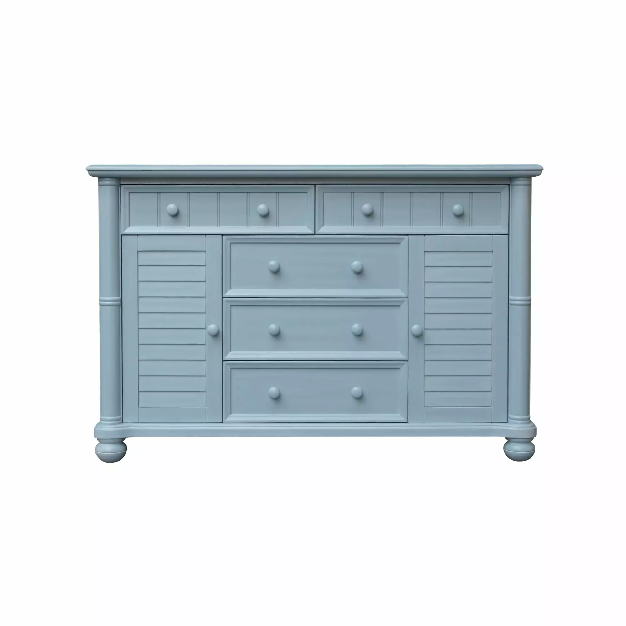 Sunset Trading Cool Breeze Coastal Wood Bedroom Dresser in Beach Blue