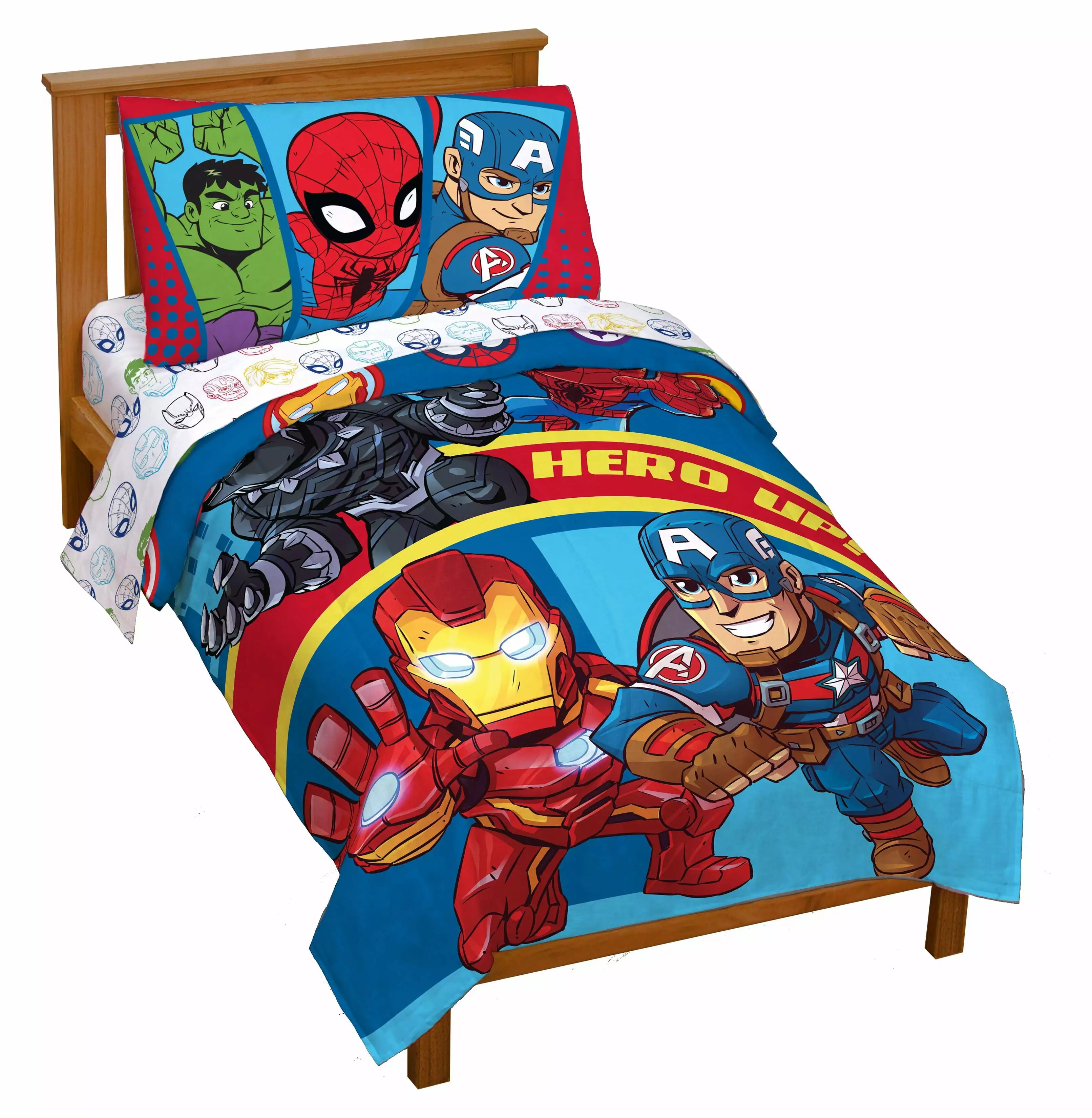 Super Hero Adventures Double Team Toddler Bed Set. Kids Superhero Bedding