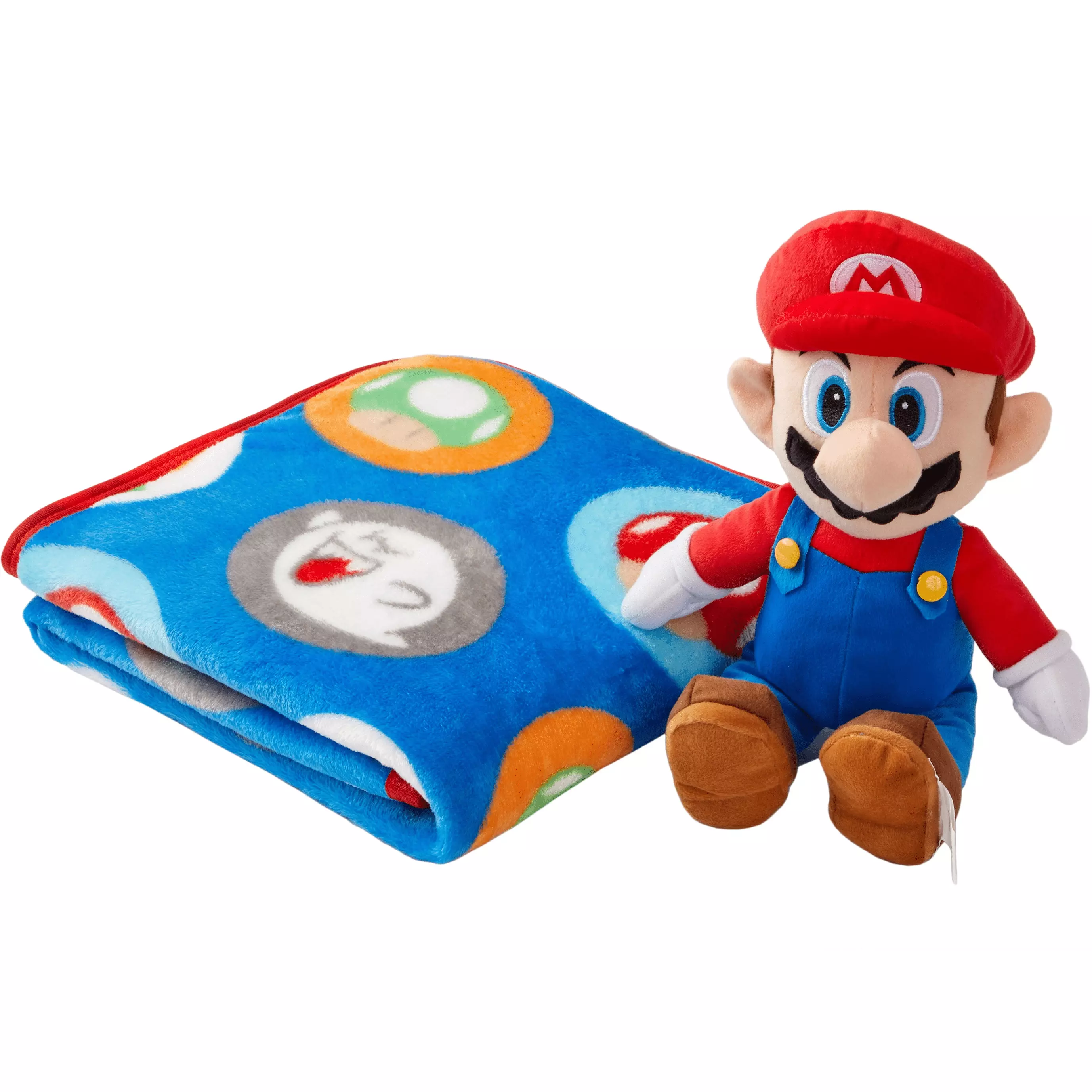 Super Mario Hugger Pillow and Throw. 2-Piece Giftable Set