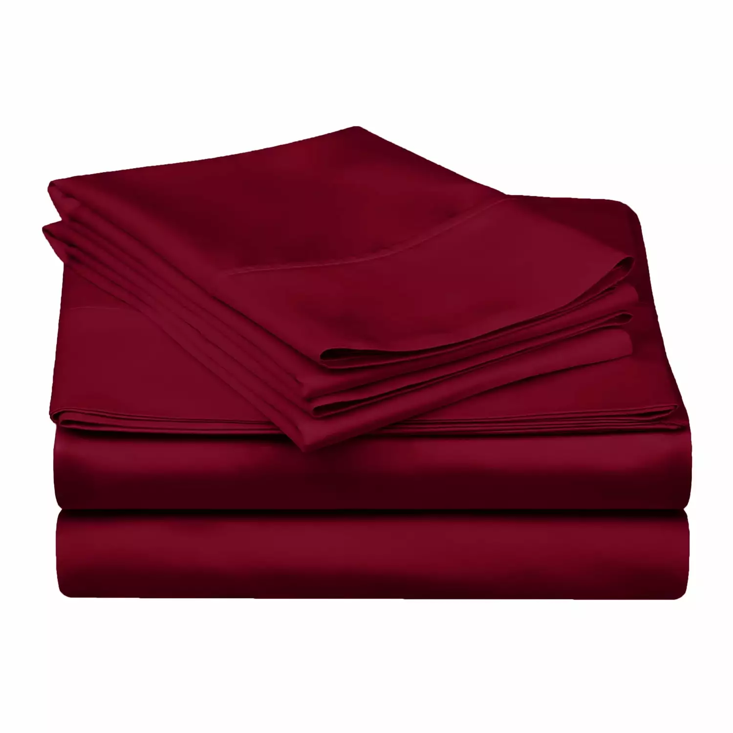 Superior 4-Piece 300 Thread Count Burgundy Egyptian Cotton Sheet Set. California King