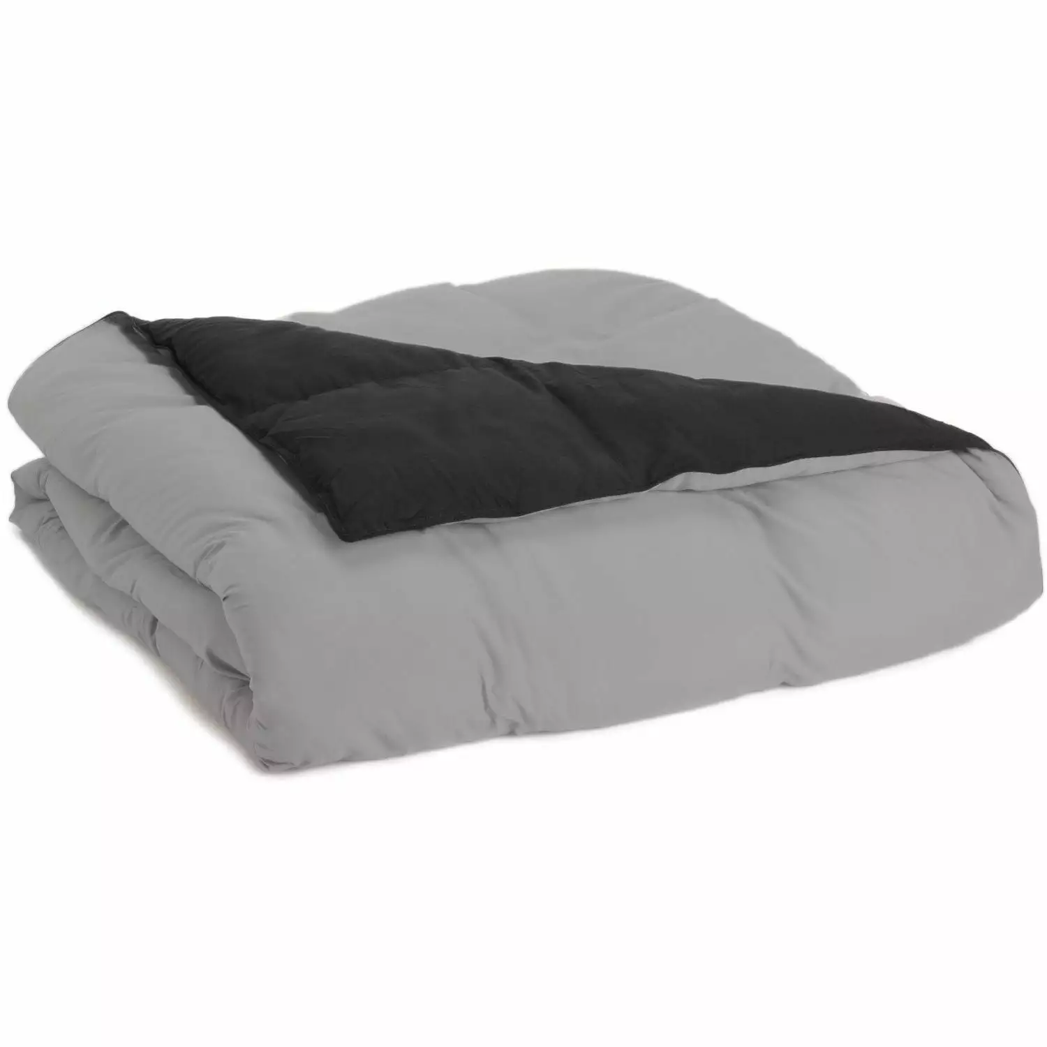 Superior Down Alternative Reversible Comforter. Full/ Queen. Black/ Grey