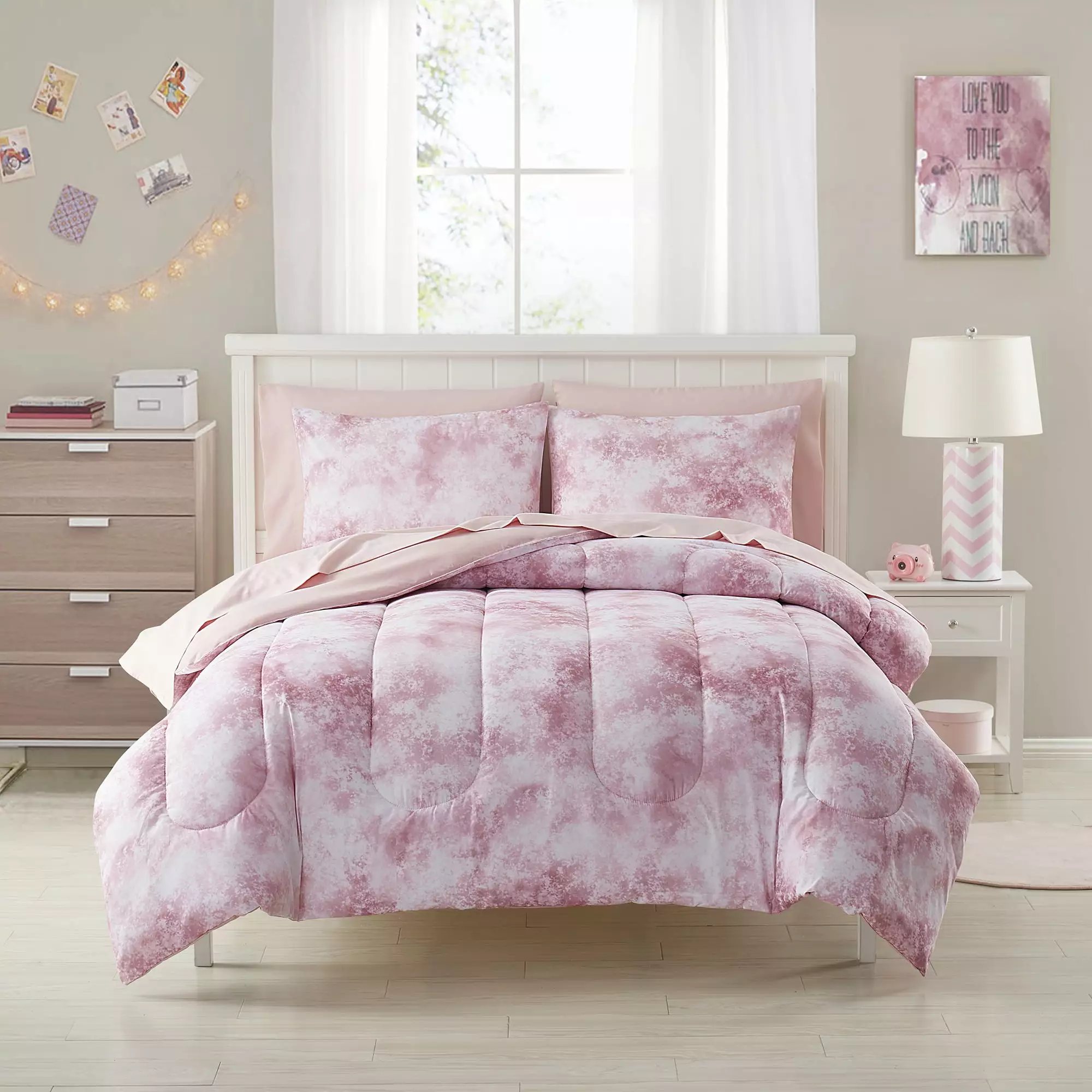 Sweet Home Collection Kids Waterbury Bed in a Bag 5 Piece Comforter. Sham & Sheet Set Twin