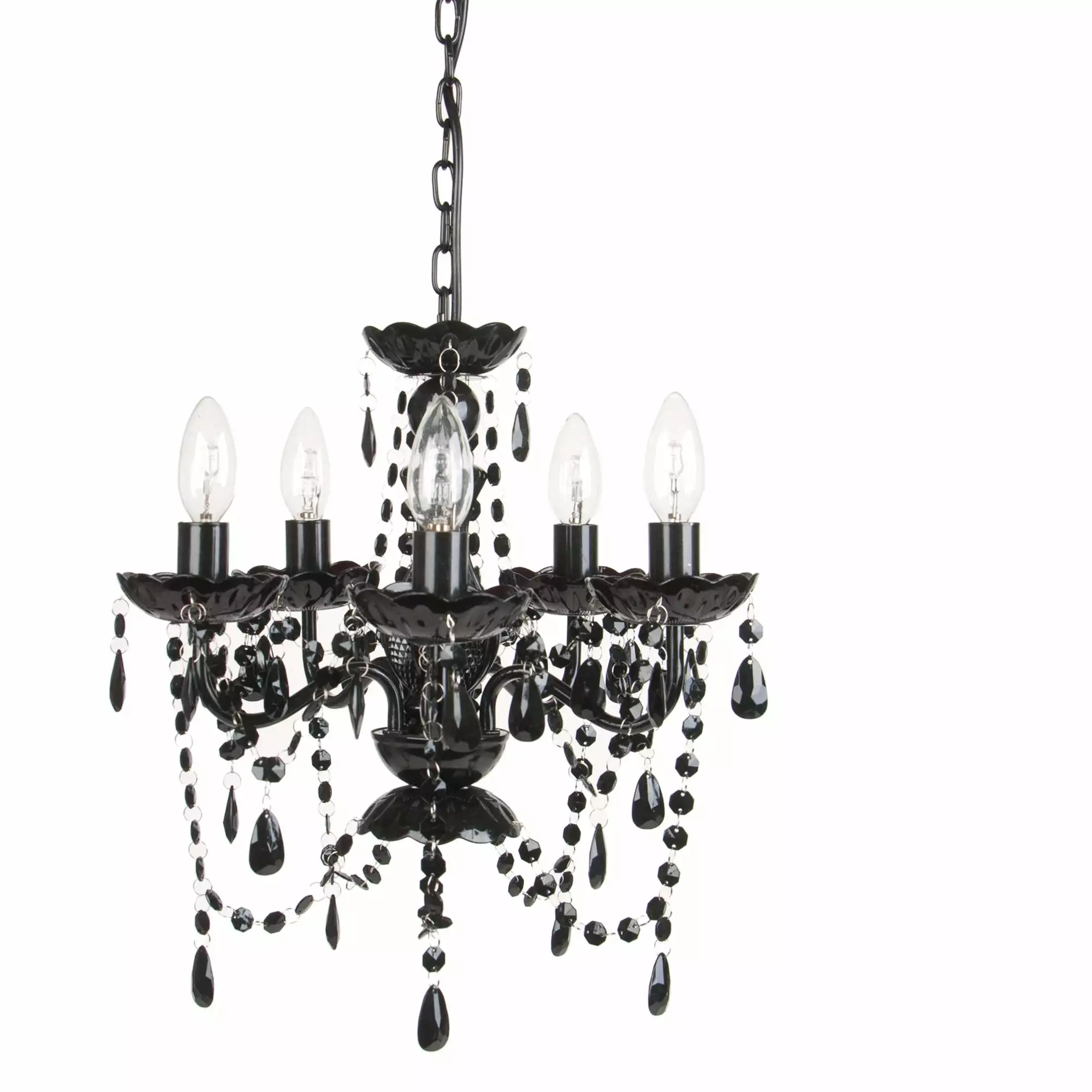 Tadpoles 5-Bulb Chandelier. Black Onyx