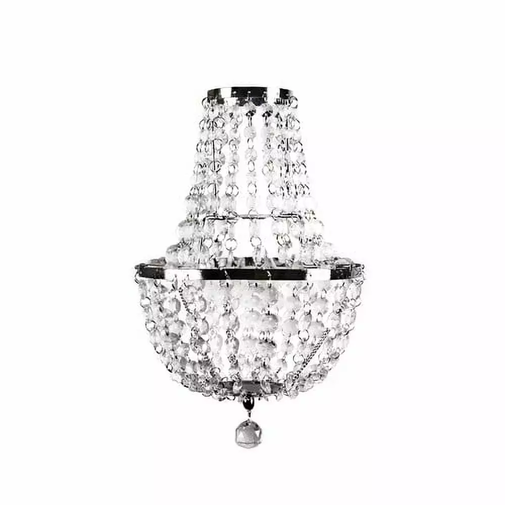 Tadpoles Faux-Crystal & Chrome Pendant Light Shade. Chandelier Style