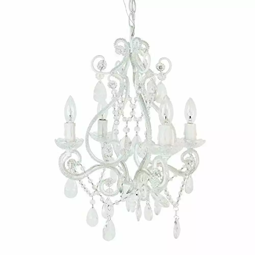 Tadpoles Four Bulb Chandelier. White