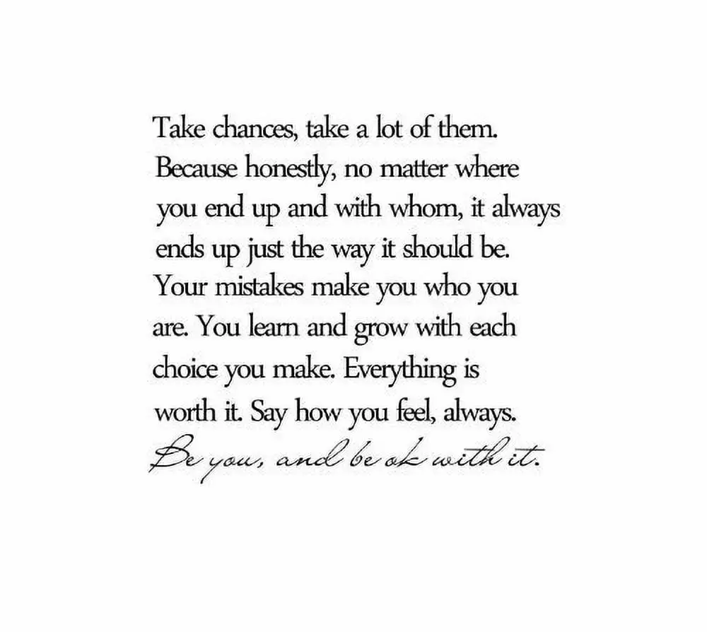 Take chances. Take a Lot of Them Vinyl Wall Art Inspirational Quotes Decal Sticker 18 X 20-Inch