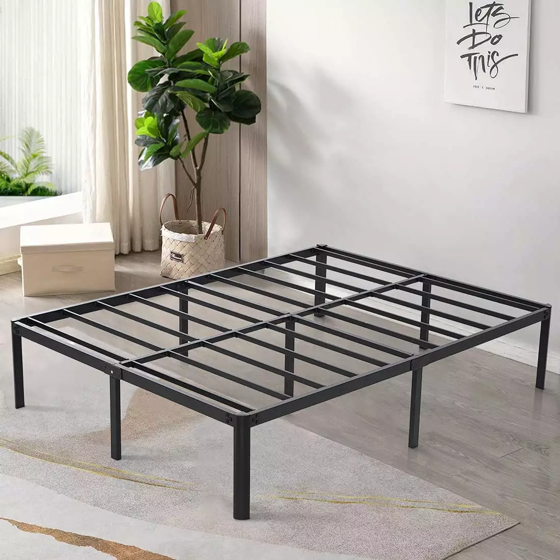 Tatago 16-Inch (H) Heavy Duty Bed Frame with Curved Legs. Mattress Foundation/Metal Platform Withstand 3500 Pounds. King