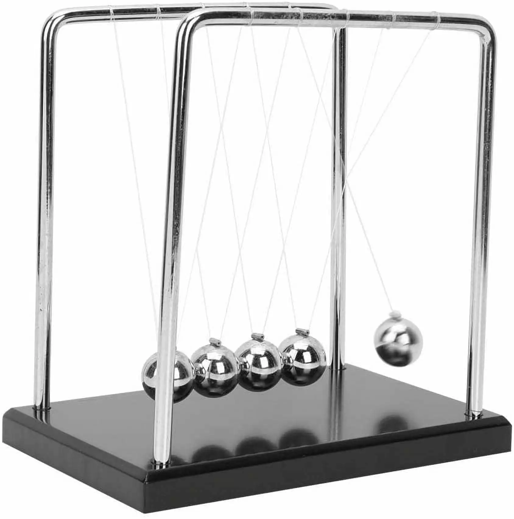 TechWonder Newtons Cradle Swinging Balance Balls Gravity in Motion - Chrome