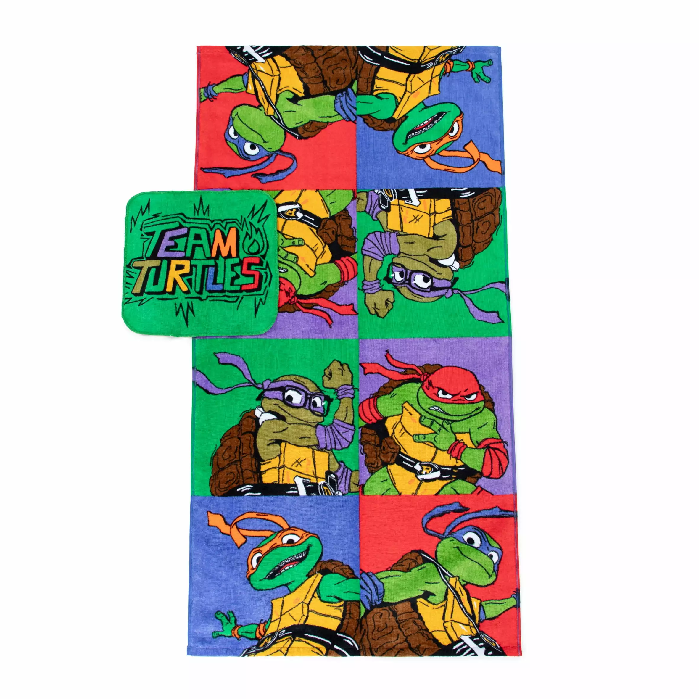 Teenage Mutant Ninja Turtles Kids Cotton 2 Piece Towel and Washcloth Set