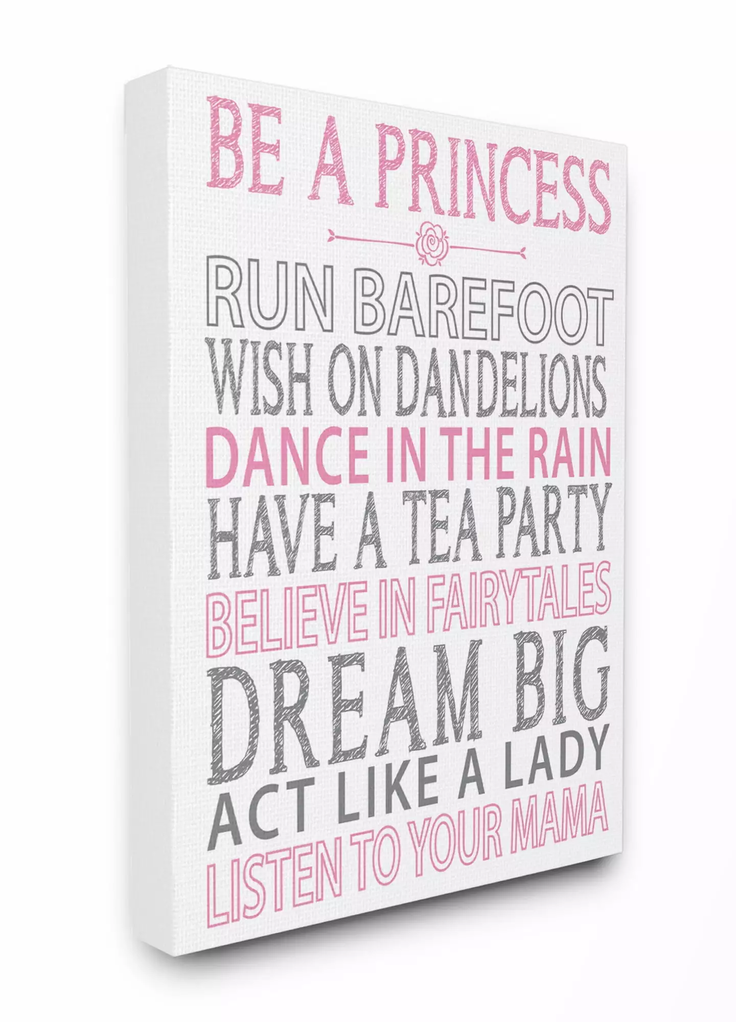 The Kids Room by Stupell Be a Princess Pink Typog Canvas Wall Art by Susan Newberry Designs