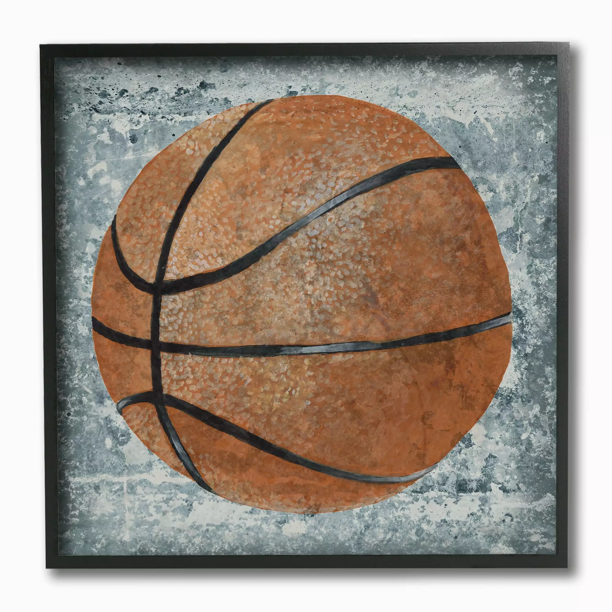 The Kids Room by Stupell Grunge Sports Equipment Basketball Framed Giclee Texturized Art. 12 x 1.5 x 12