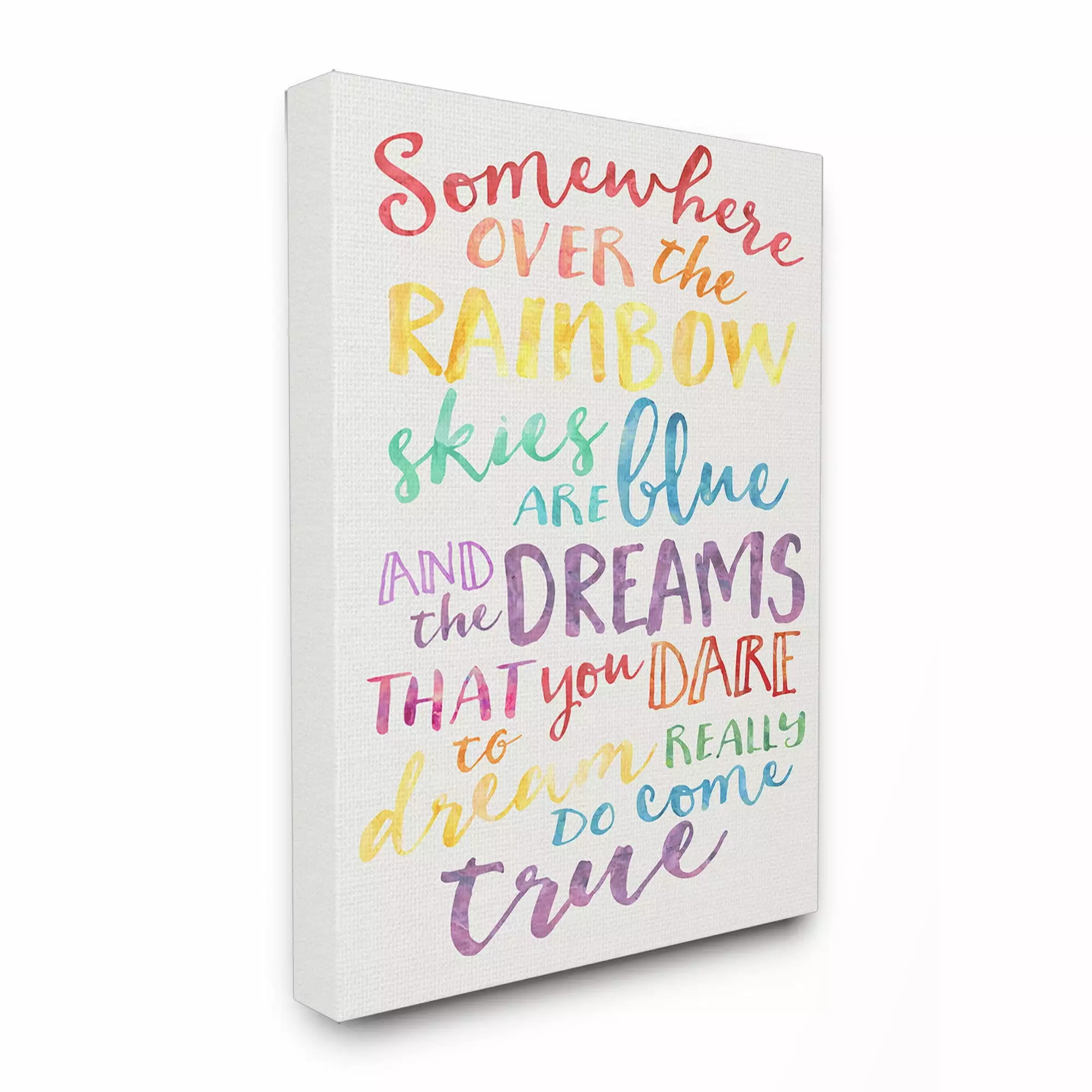 The Kids Room by Stupell Somewhere Over the Rainbow Watercolors Canvas Wall Art by Erica Billups