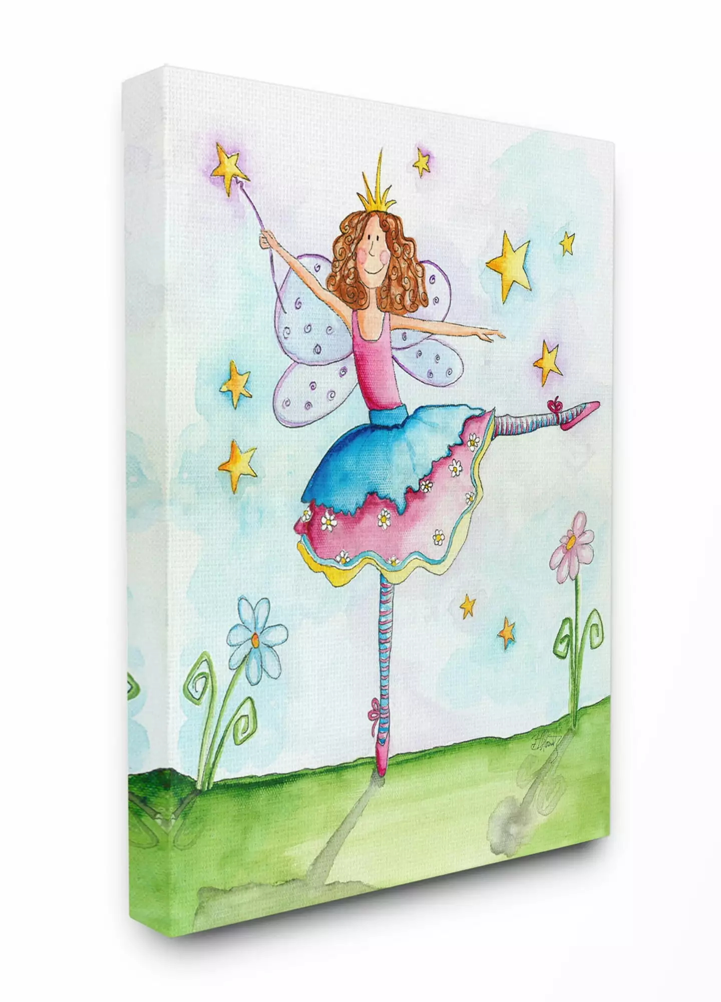 The Kids Room by Stupell Twinkle Toes Ballerina Fairy Canvas Wall Art by Bealook Kids