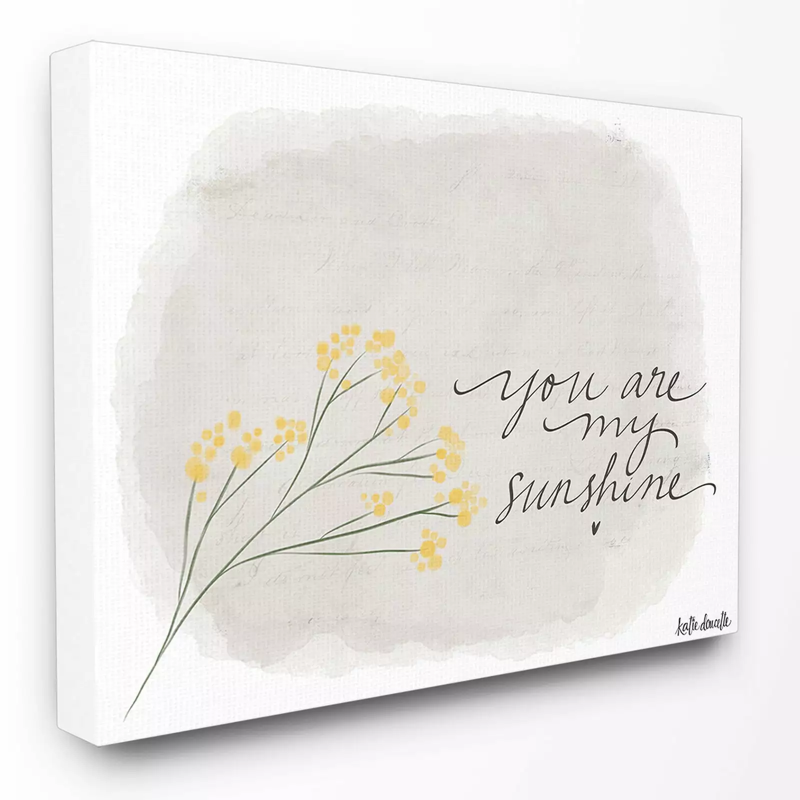 The Kids Room by Stupell You Are My Sunshine Yellow Flower Illustration Canvas Wall Art by Katie Douette