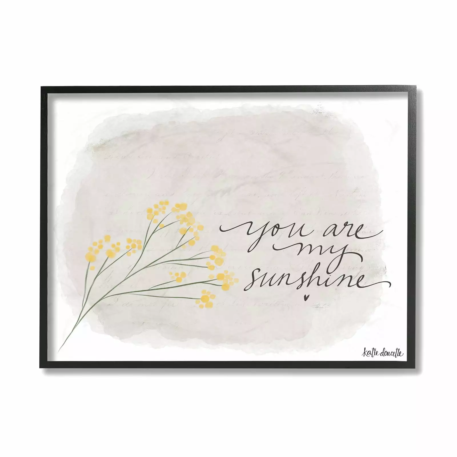 The Kids Room by Stupell You Are My Sunshine Yellow Flower Illustration Framed Wall Art by Katie Douette