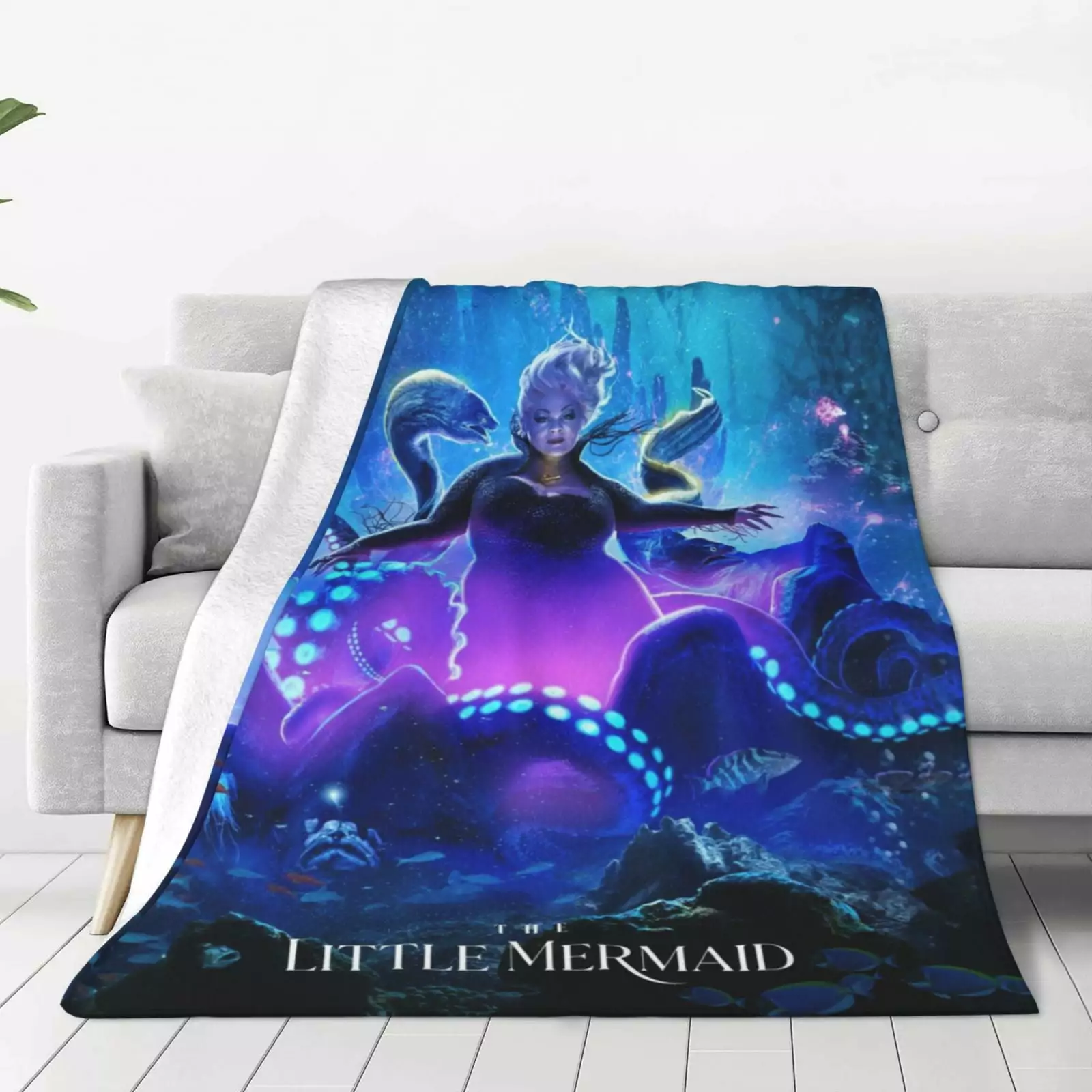 The Little Mermaid Blanket for Kids Adults Lightweight Flannel Anime Throw Blanket Soft Cozy Cartoon Blankets for Couch Sofa Bed Living Room