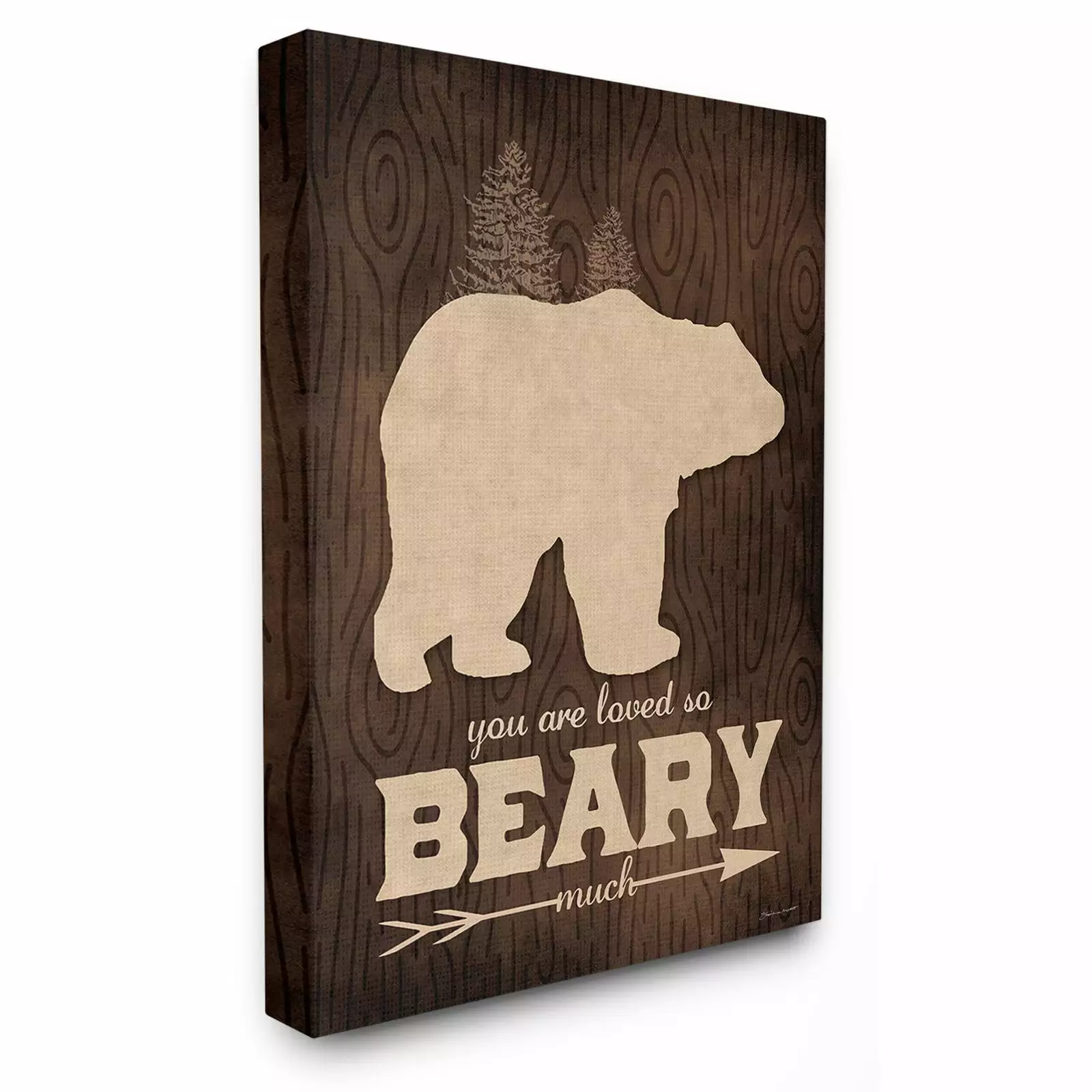 The Stupell Home Decor Collection The Kids Room by Stupell You Are Loved So Beary Much Wood Grain Wall Art