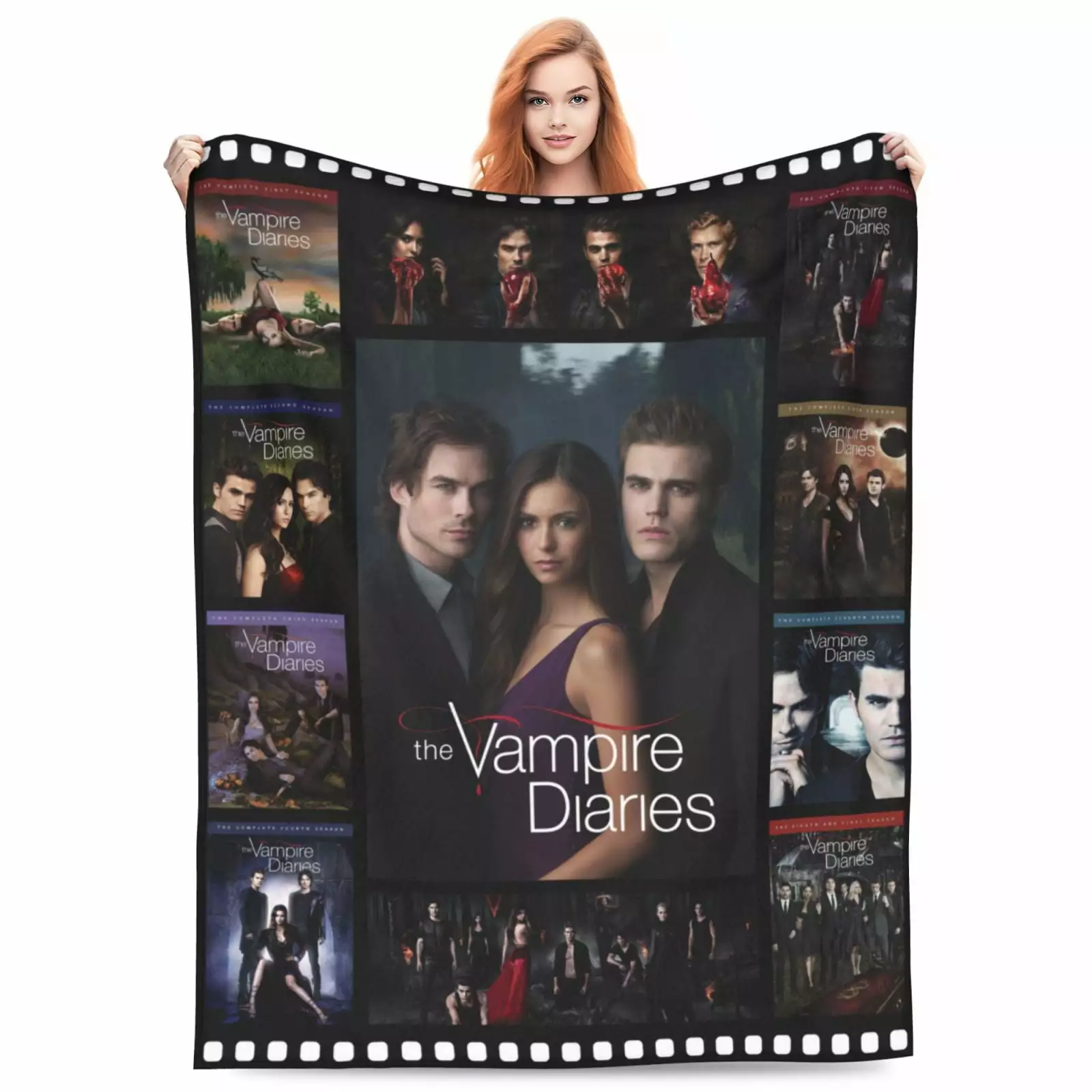 The Vampire Diaries Blankets Flannel Fleece Warm Soft Throw Blanket For Couch Sofa Bed Living Room All Season Decor Gift 40X30