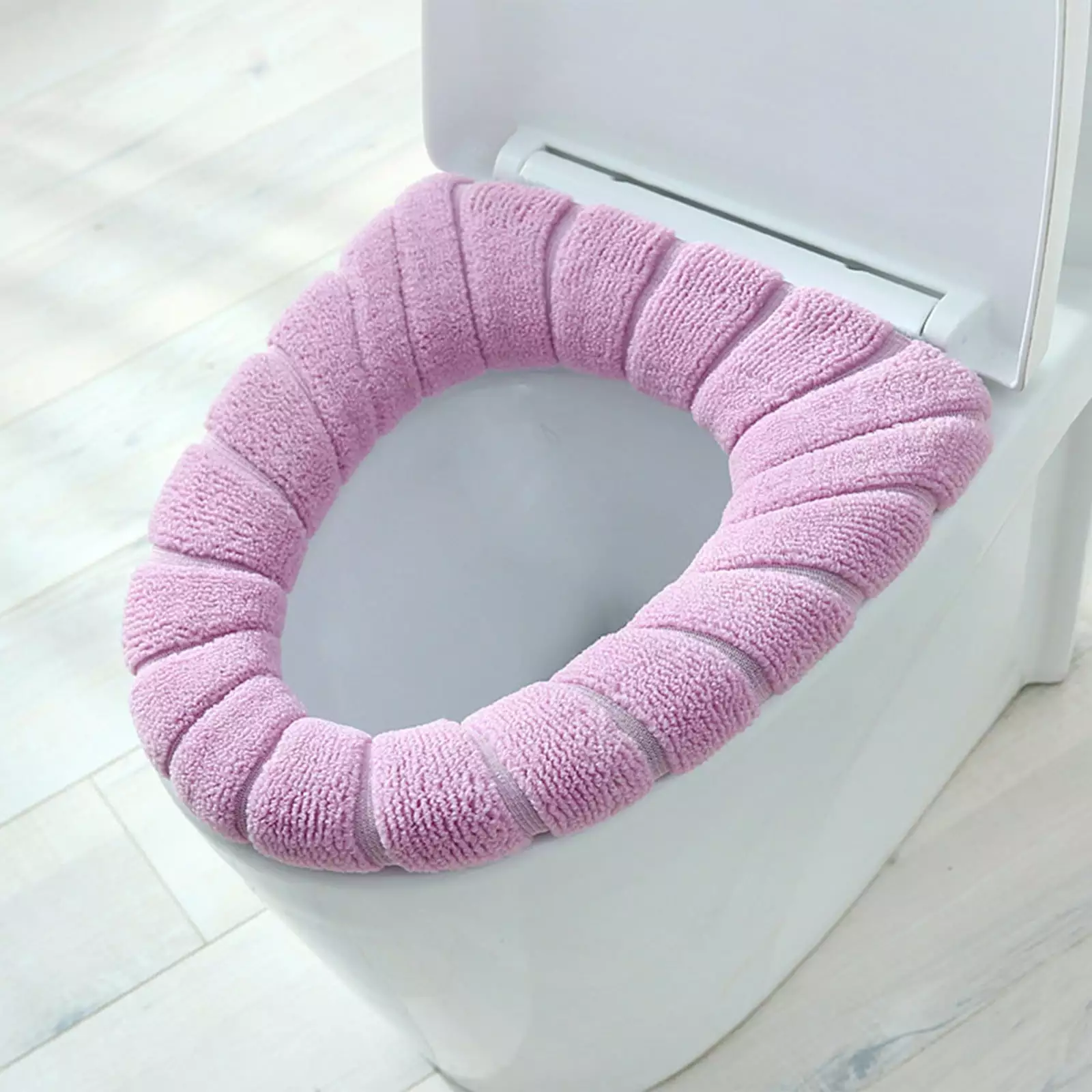 Toilet Seat Cover. Toilet Seat Cushion. Toilet Cover Seat. Bathroom Soft Thicker Warmer Stretchable Washable Cloth Toilet Seat Cover Pads. 11.8X 0.3. 1 x Seat Cushion