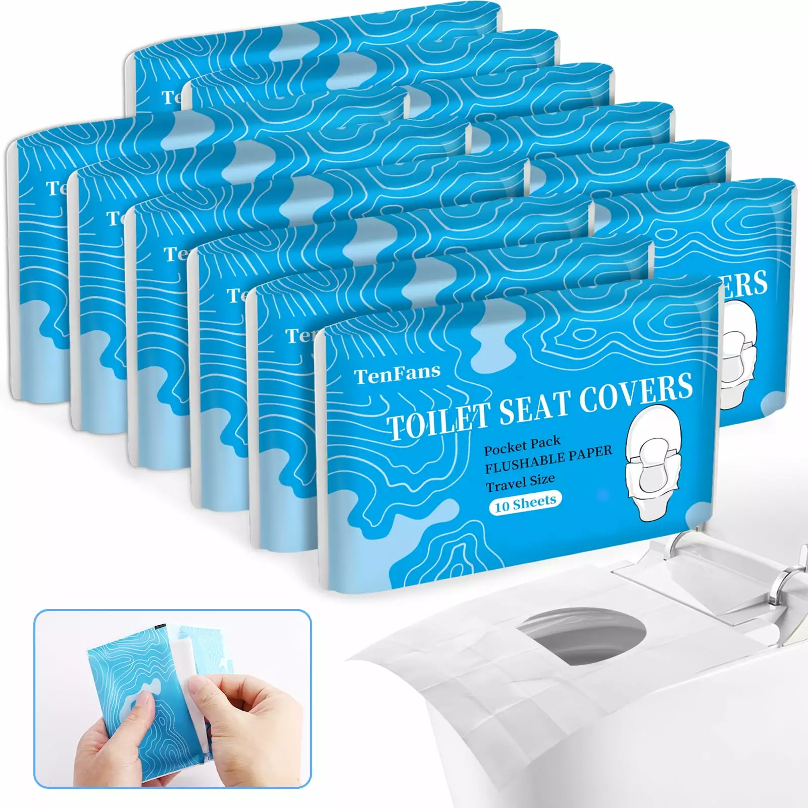 Toilet Seat Covers (Pack of 120). Size XL Flushable and Biodegradable Disposable Paper Toilet Seat Covers White. for Potty Training Adults and Children. Great for Airplanes. Public Restrooms