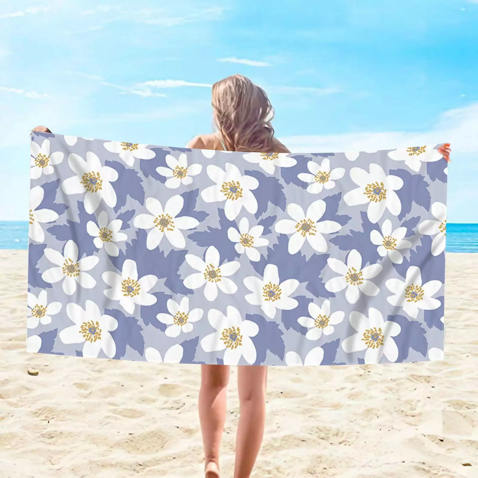 Towels Qwtwty Microfiber Beach Towel Super Lightweight Colorful Bath Towel Sandproof Beach Blanket Multi-Purpose Towel for Travel Swimming Pool 30x60 Inch on Clearance