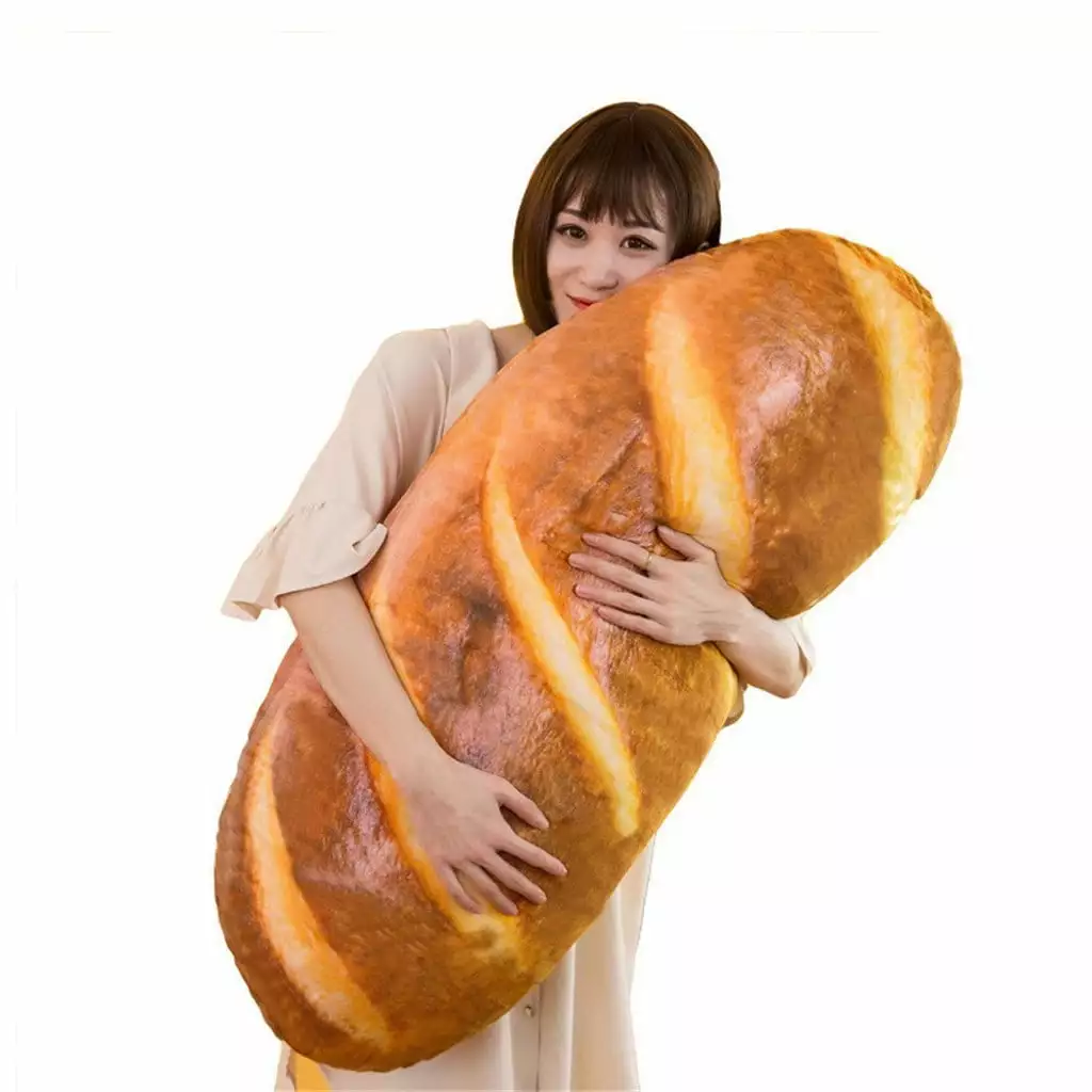 Toyfunny 40Cm 3D Simulation Bread Shape Pillow Soft Lumbar Back Cushion Plush Stuffed Toy