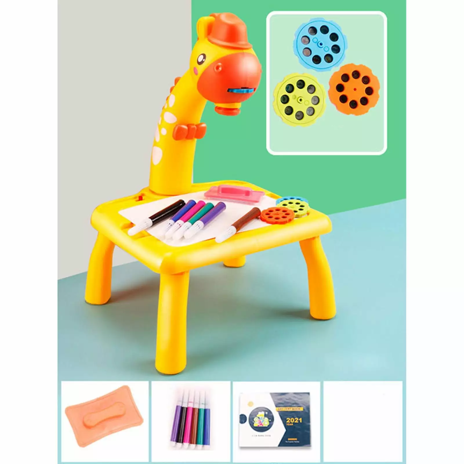 Toys Clearance 2023! CWCWFHZH Child Smart Giraffe Style Projector Desk with Light Learning Painting Machine Toy 5ML Toys Paint