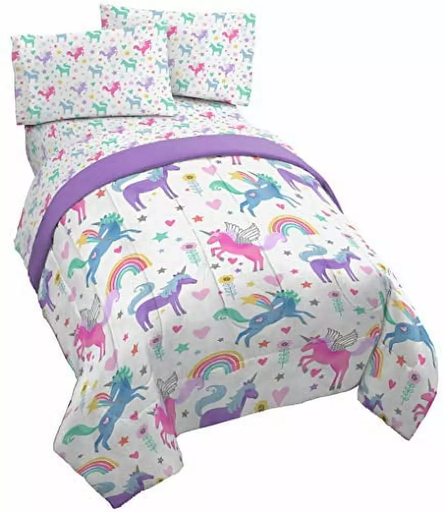 Trend Collector Unicorn Rainbow 5 Piece Full Size Comforter Set